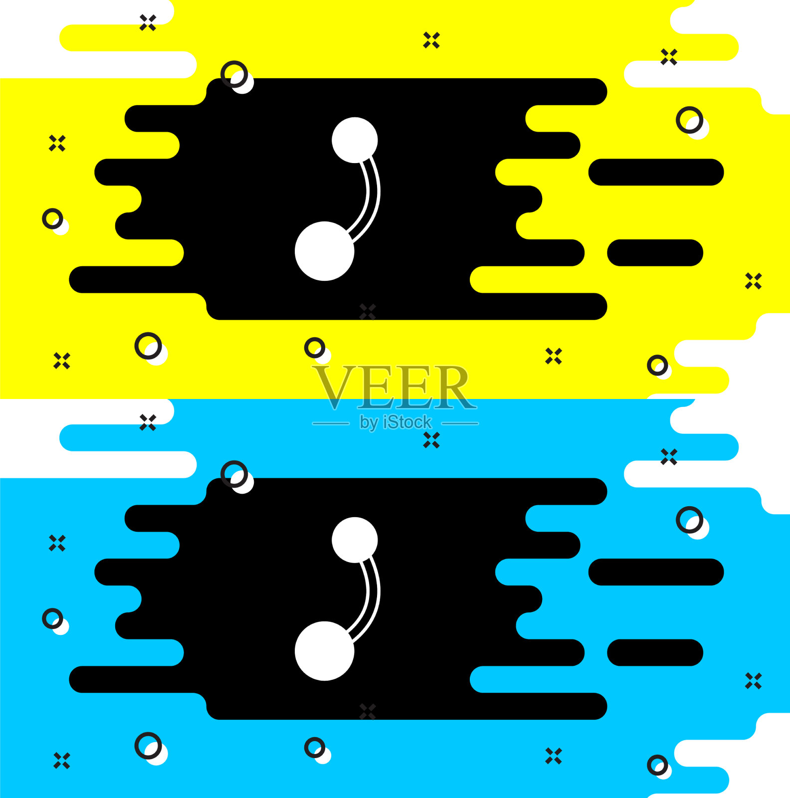 白色穿刺图标孤立在黑色背景插画图片素材