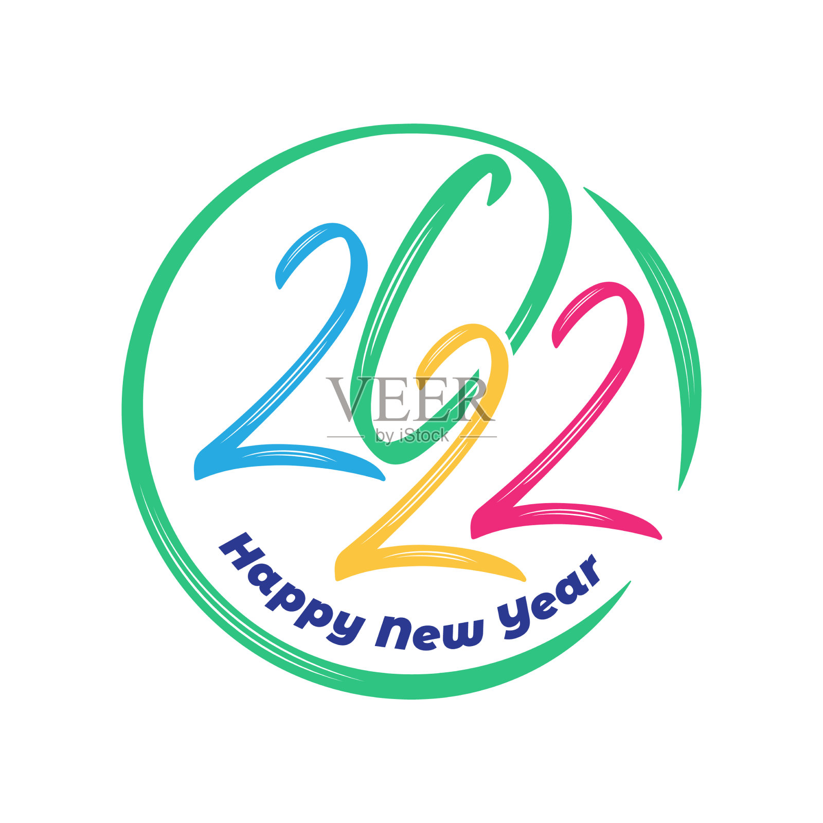 摘多彩2022新年插画图片素材