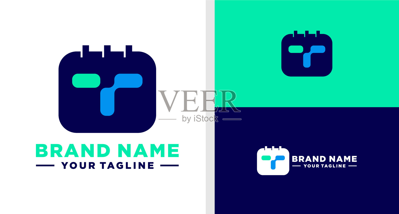 字母t标志时间表app负空间可编辑插画图片素材