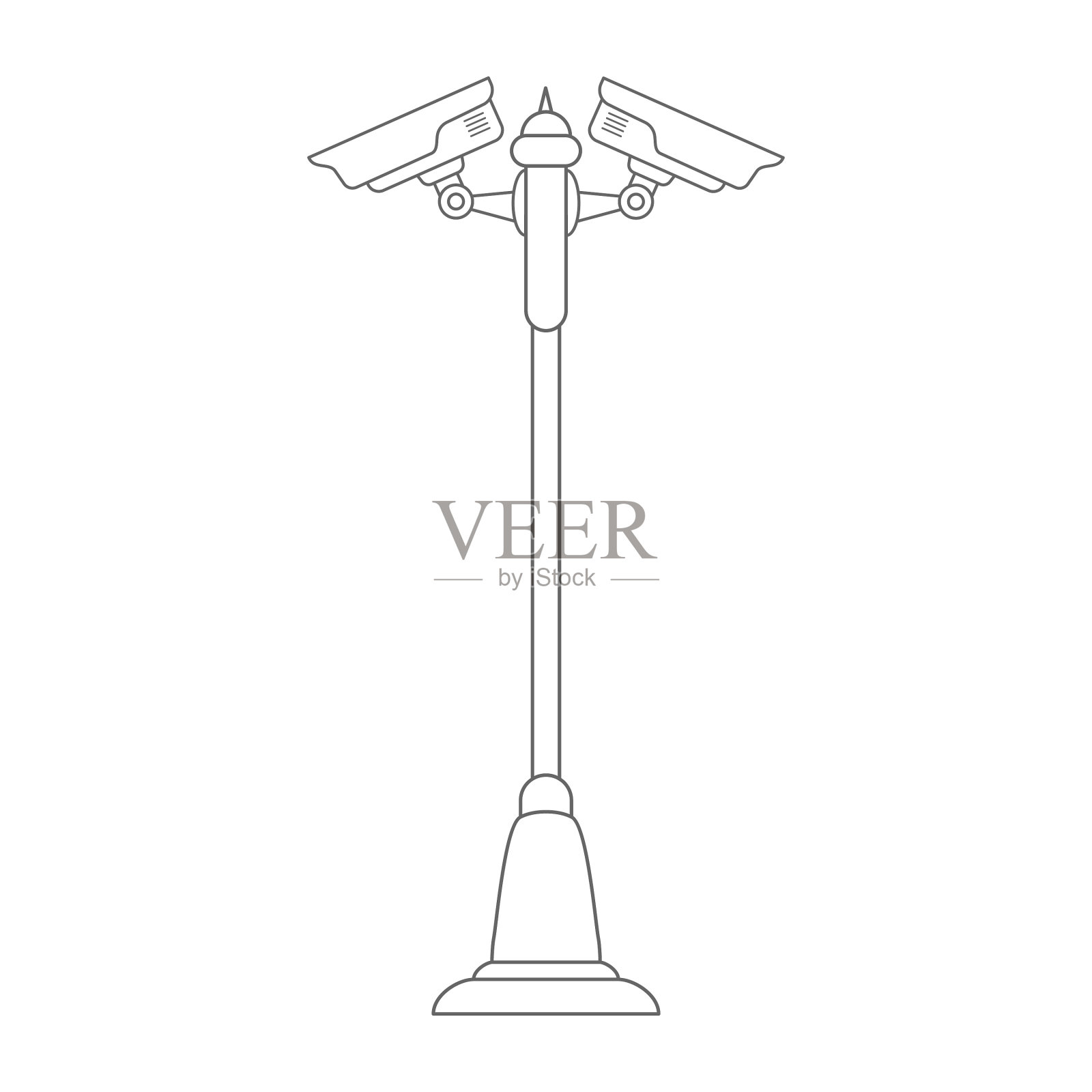 监控摄像头安装在极线上设计元素图片