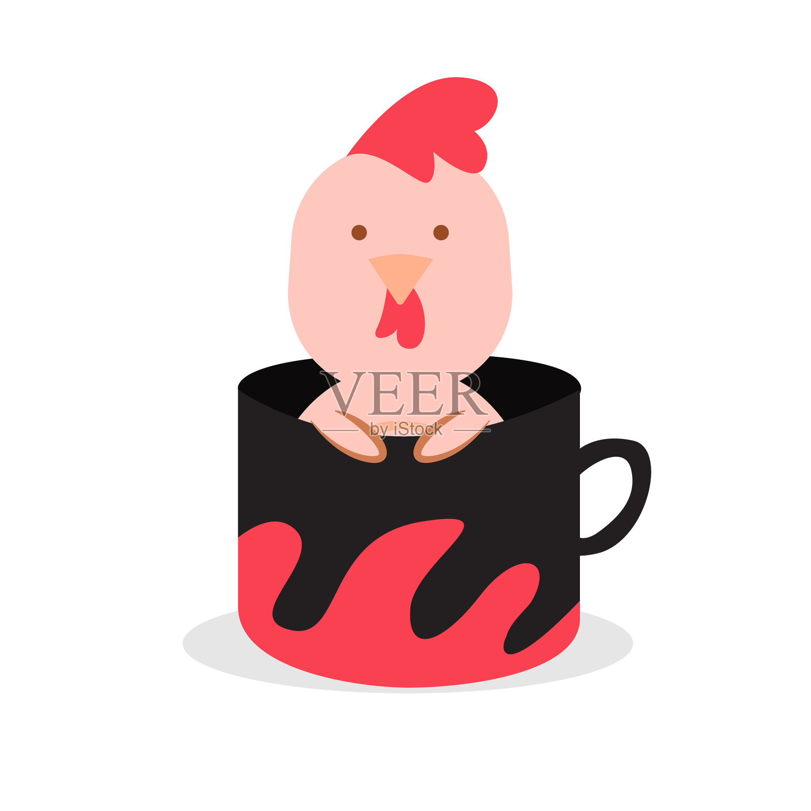 杯子内设计可爱的小动物插画图片素材