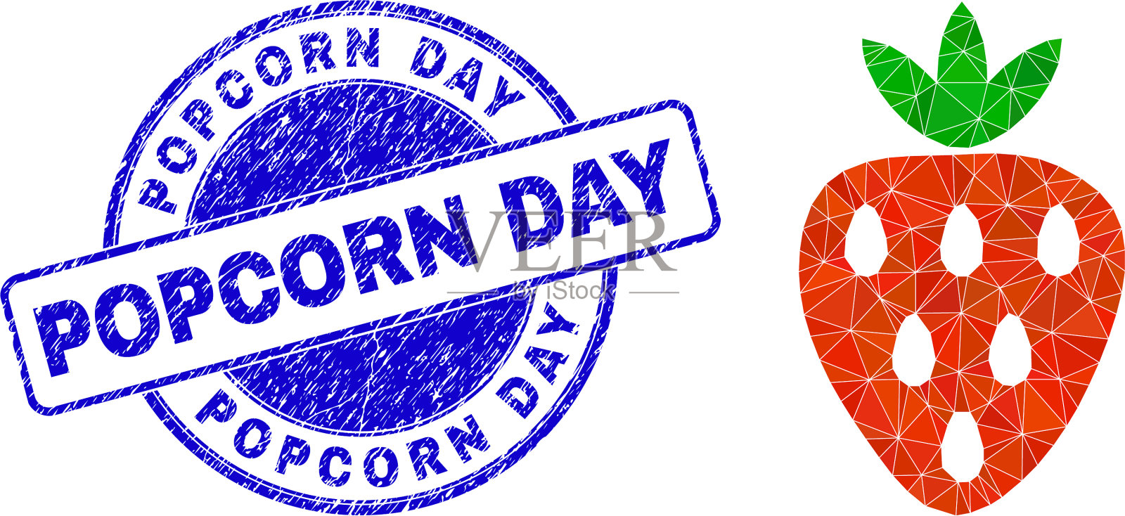 划破了爆米花日圆的水印和插画图片素材