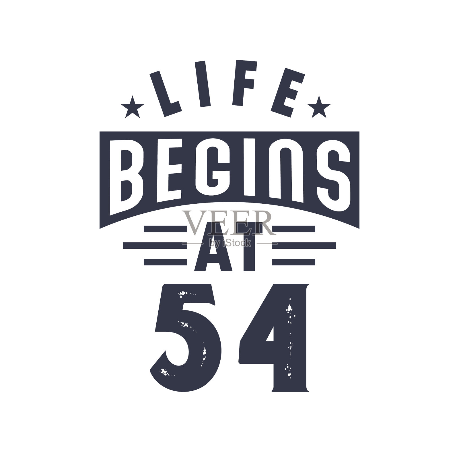 54岁生日设计生命从54岁开始插画图片素材