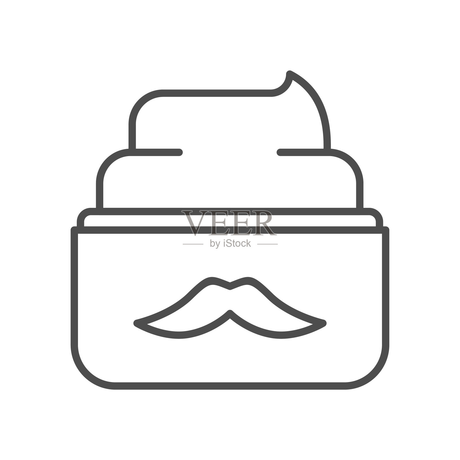 剃须膏线图标-理发店图标，矢量插图插画图片素材