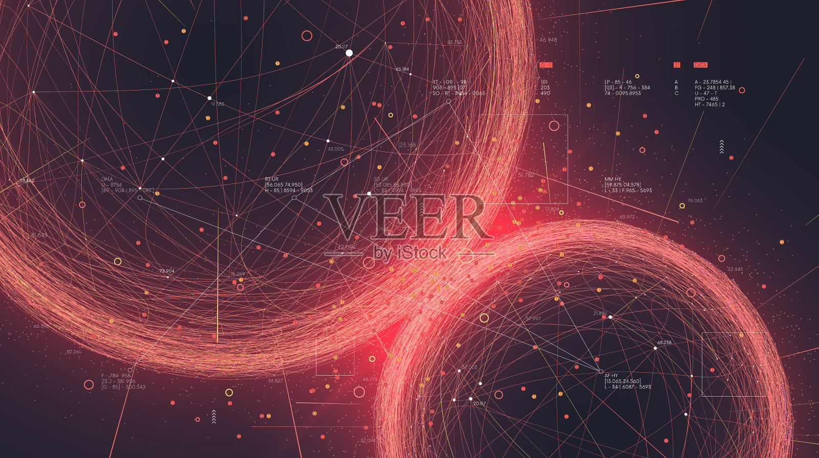 未来连接的点和线多边形插画图片素材