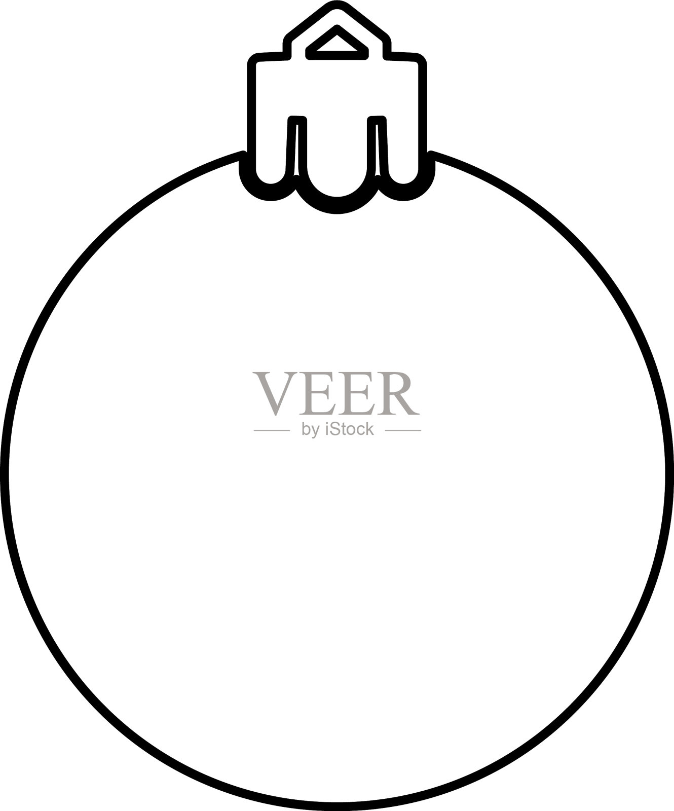 新年球圣诞球玩具轮廓插画图片素材