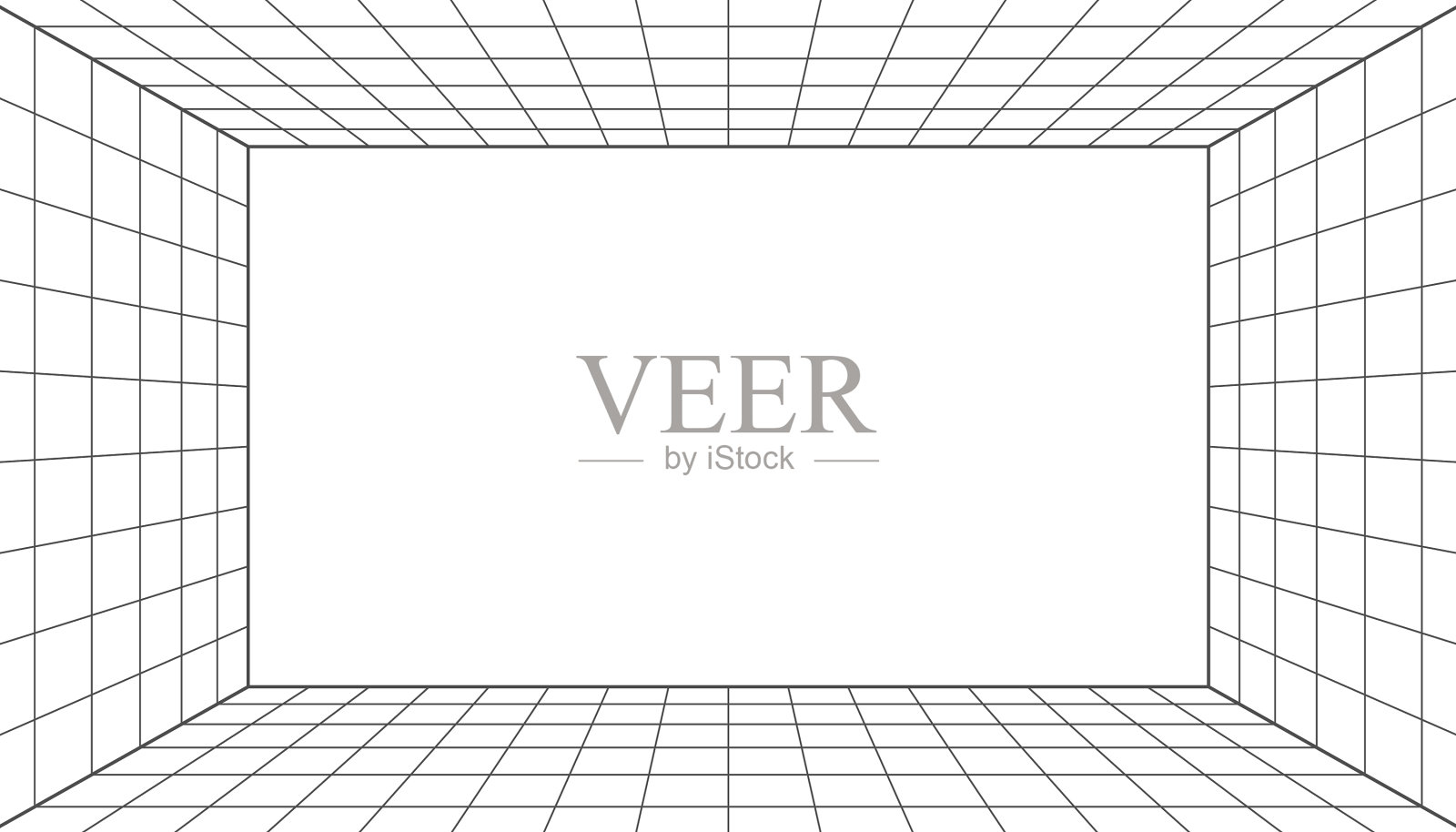三维线框网格室三维透视激光网格插画图片素材