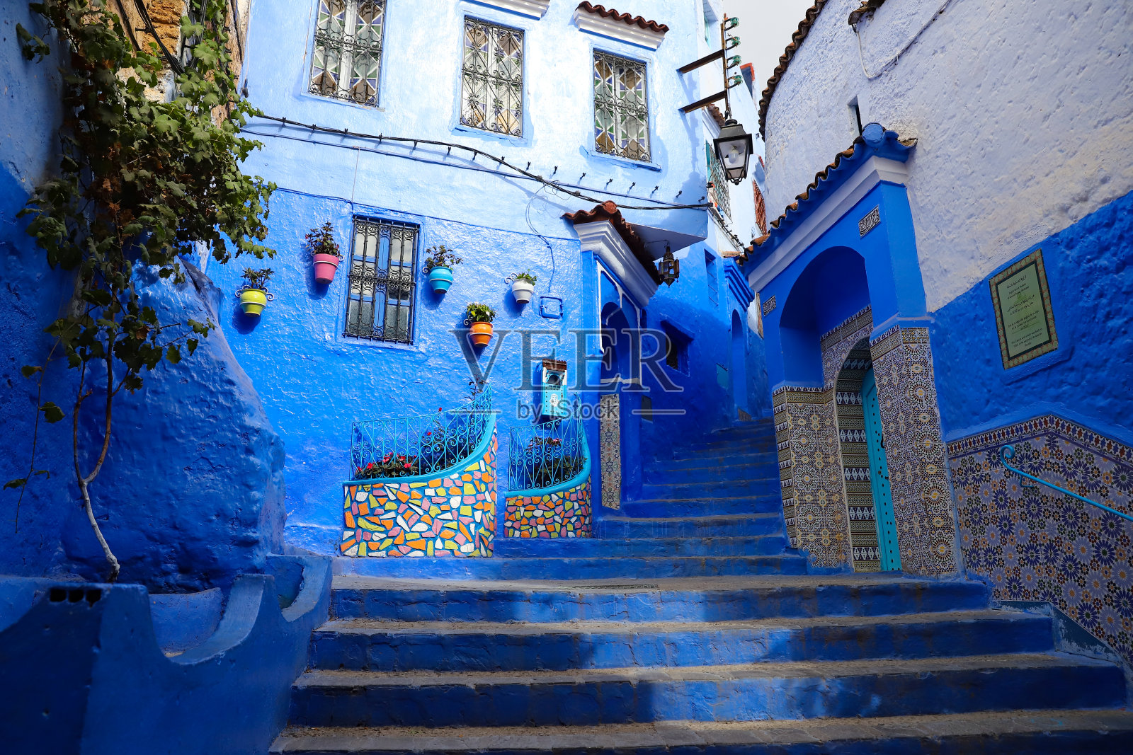 摩洛哥Chefchaouen大街照片摄影图片