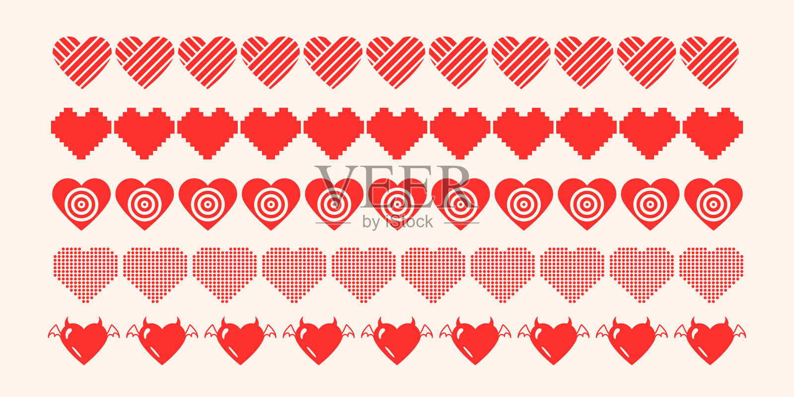 可爱的心刷爱图案附加设置插画图片素材