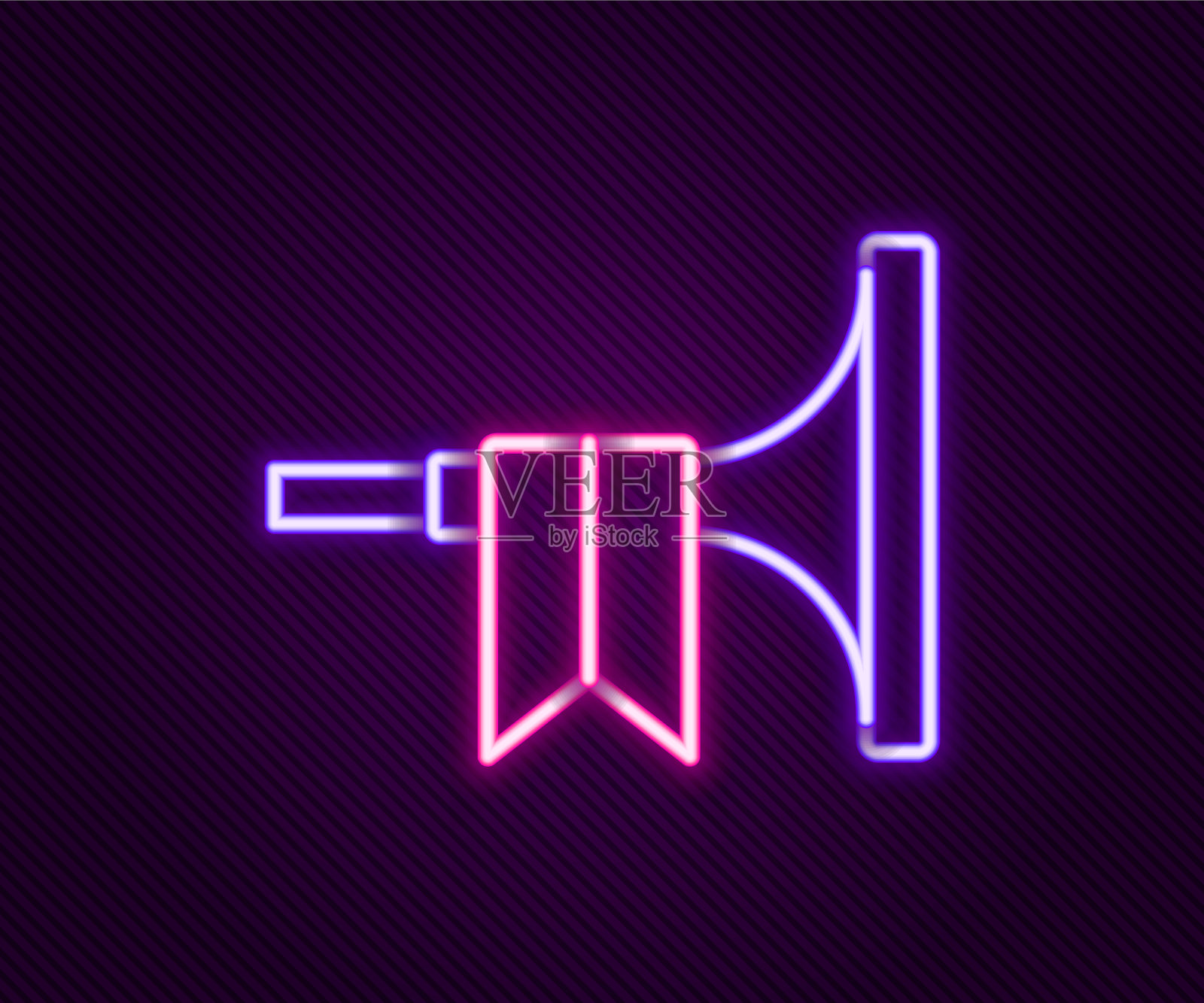 发光的霓虹灯线乐器小号图标插画图片素材