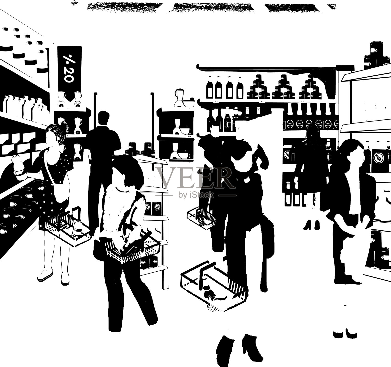 市场插画图片素材