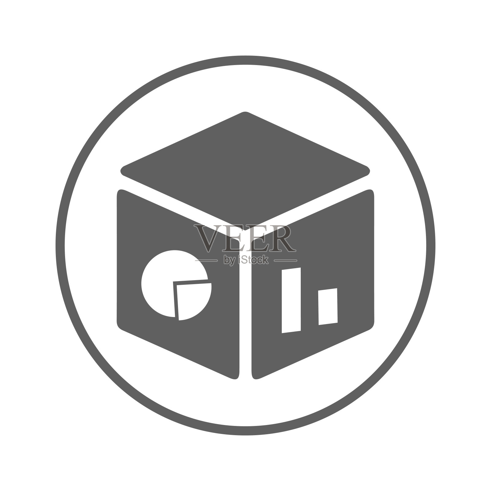 分析，olap，大数据图标。灰色的矢量图形。图标素材