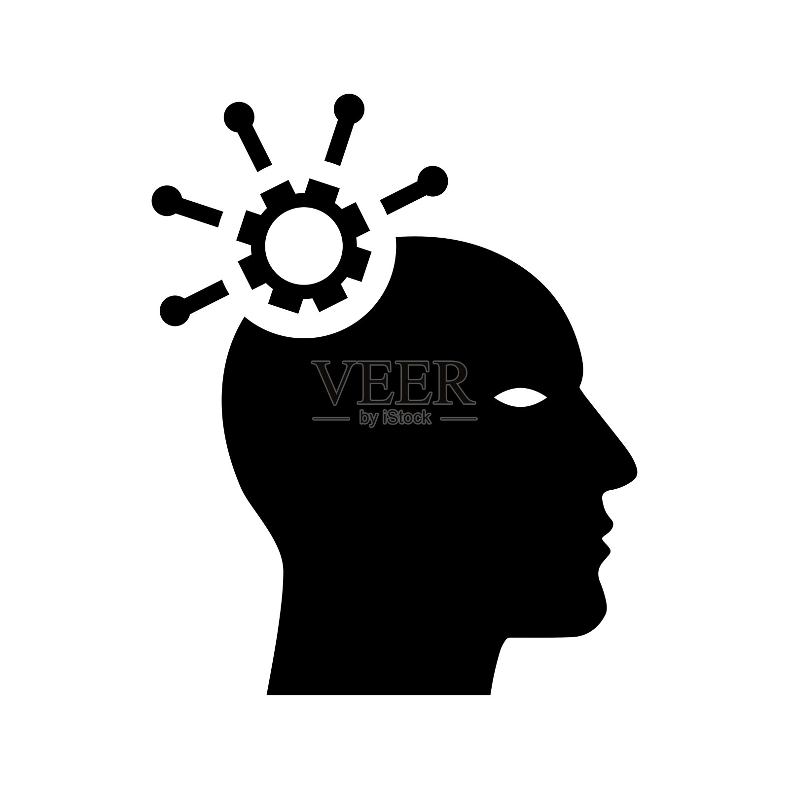 信息、大数据、头像。黑色的矢量图形。插画图片素材