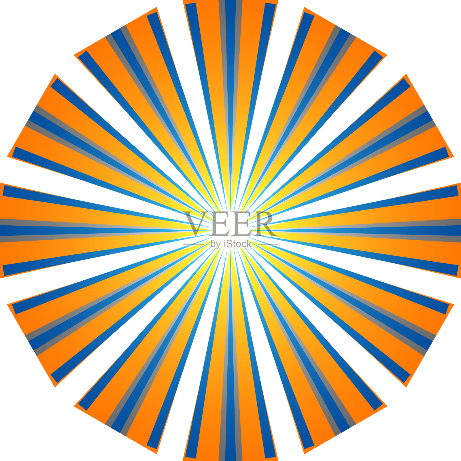 几何上有重叠辐条的抽象圆插画图片素材