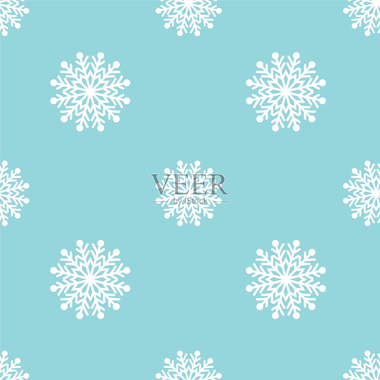 蓝色快乐的圣诞雪花漫天飞舞插画图片素材