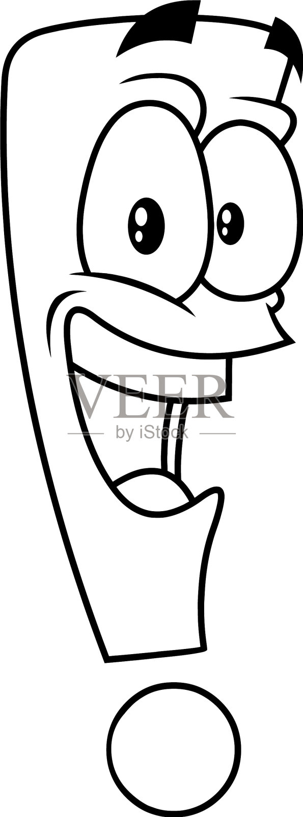 勾勒出有趣的感叹号卡通人物设计元素图片