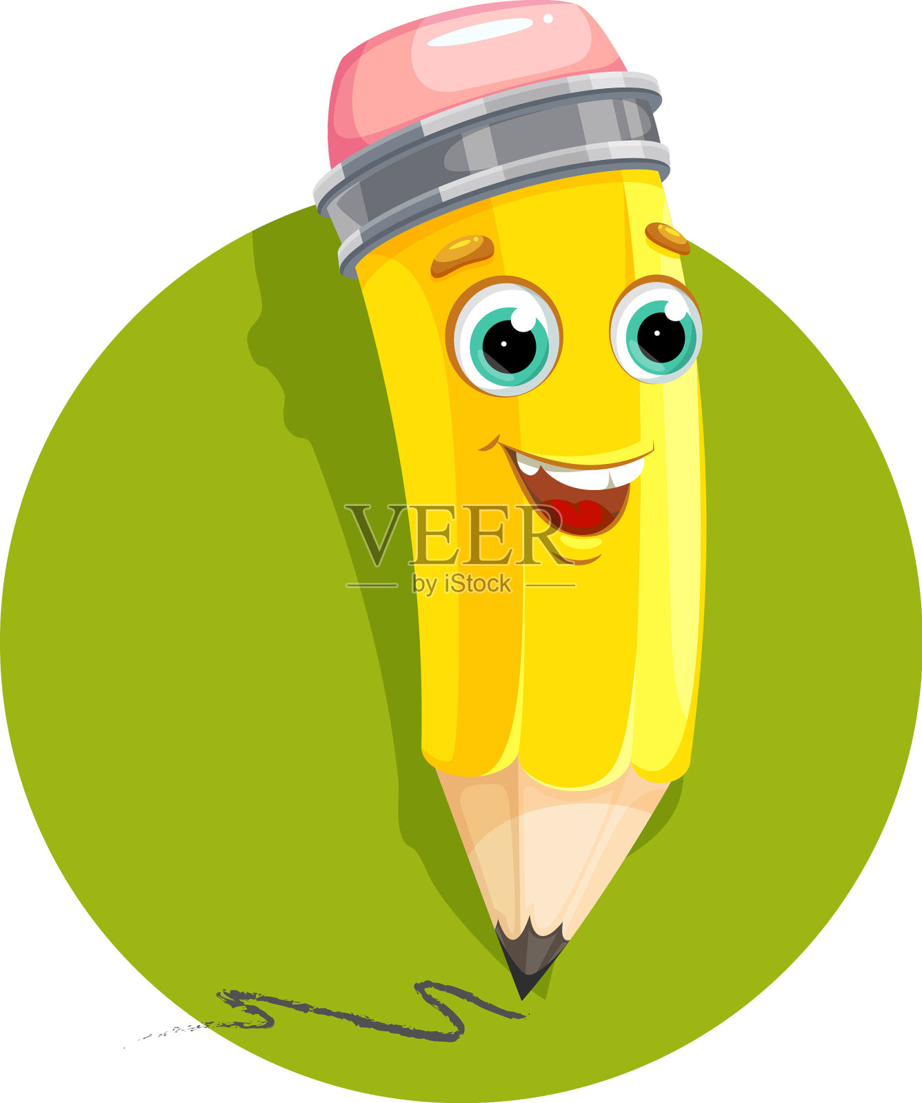 好奇的铅笔字设计元素图片