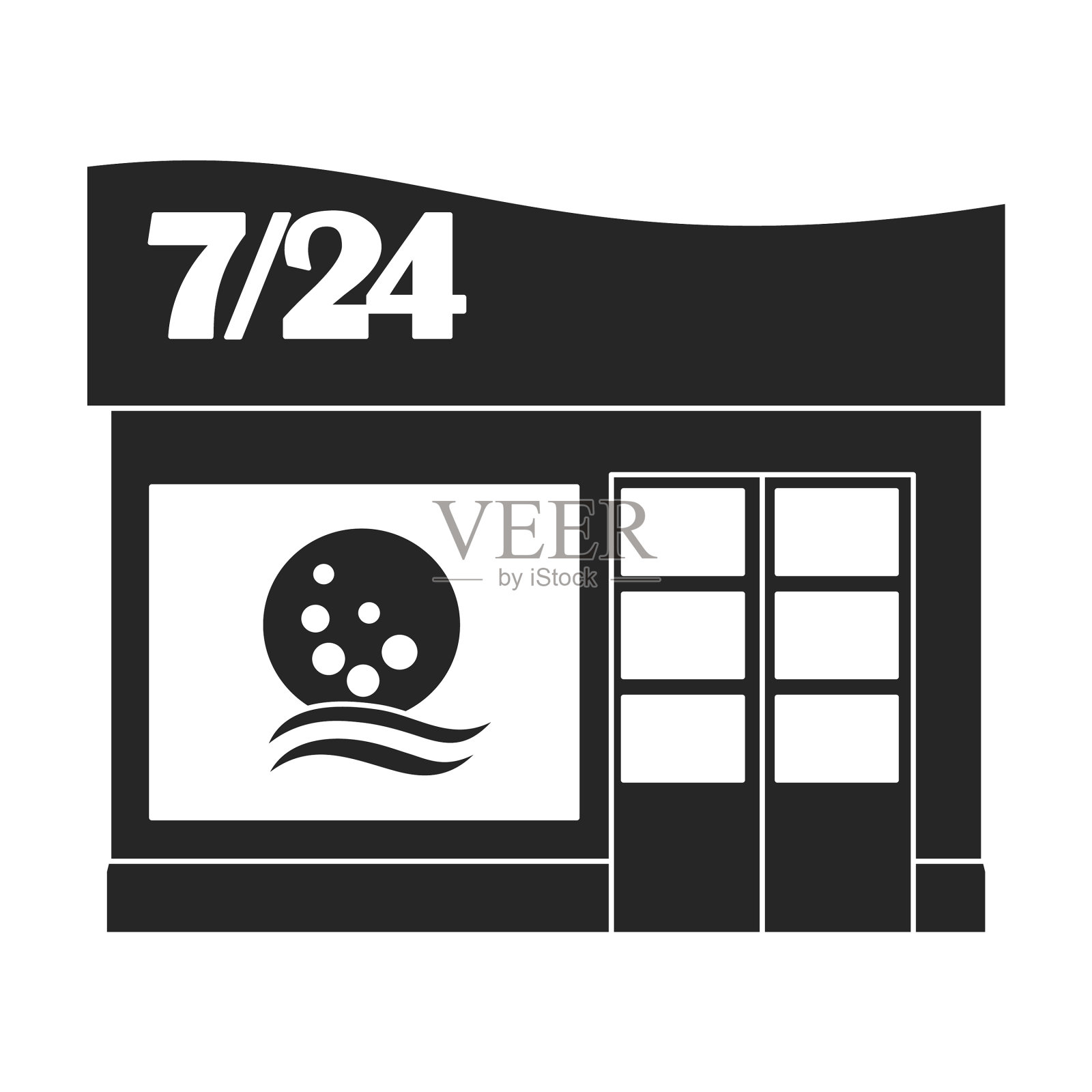 商店图标黑色图标孤立上设计元素图片