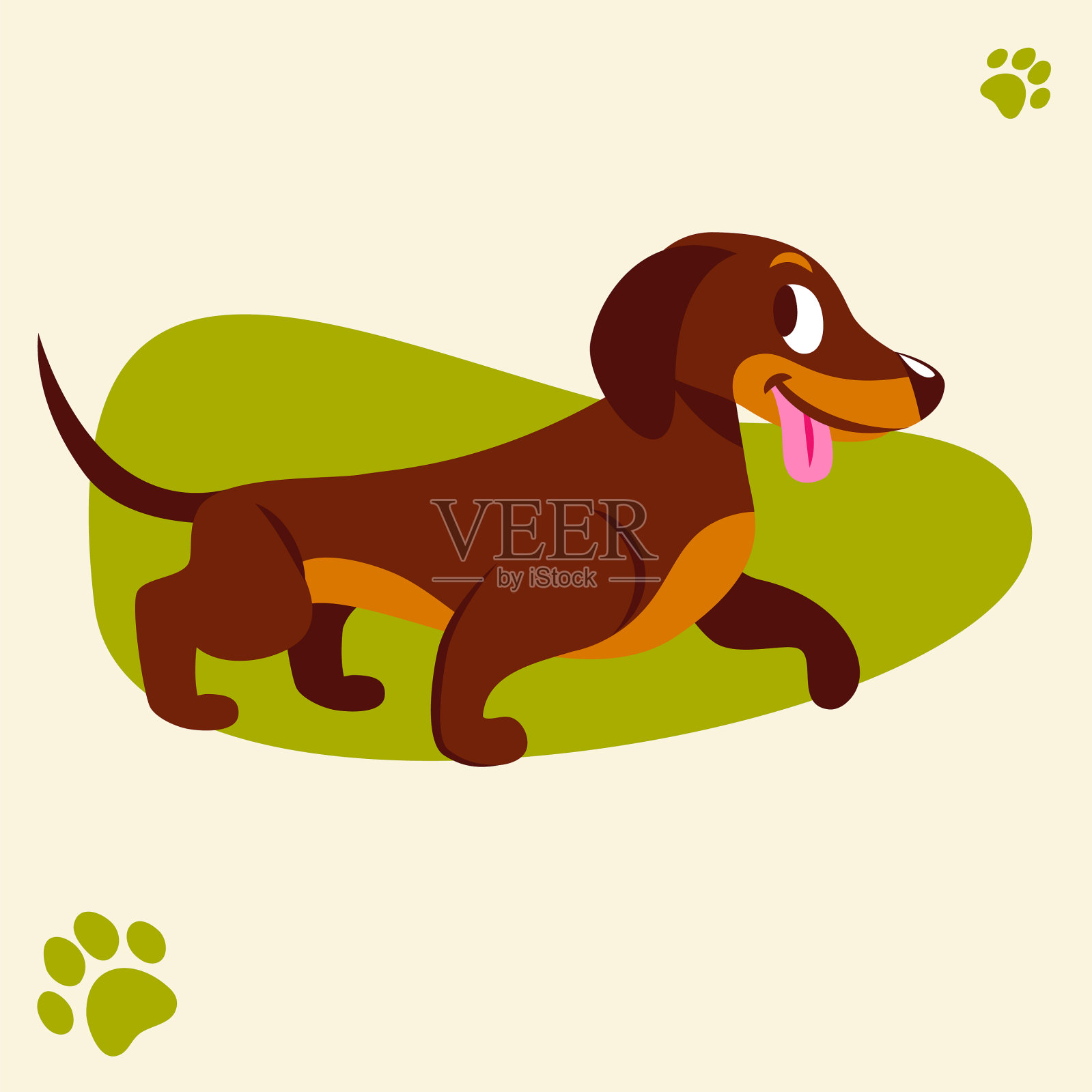 可爱的狗狗平面设计插画图片素材