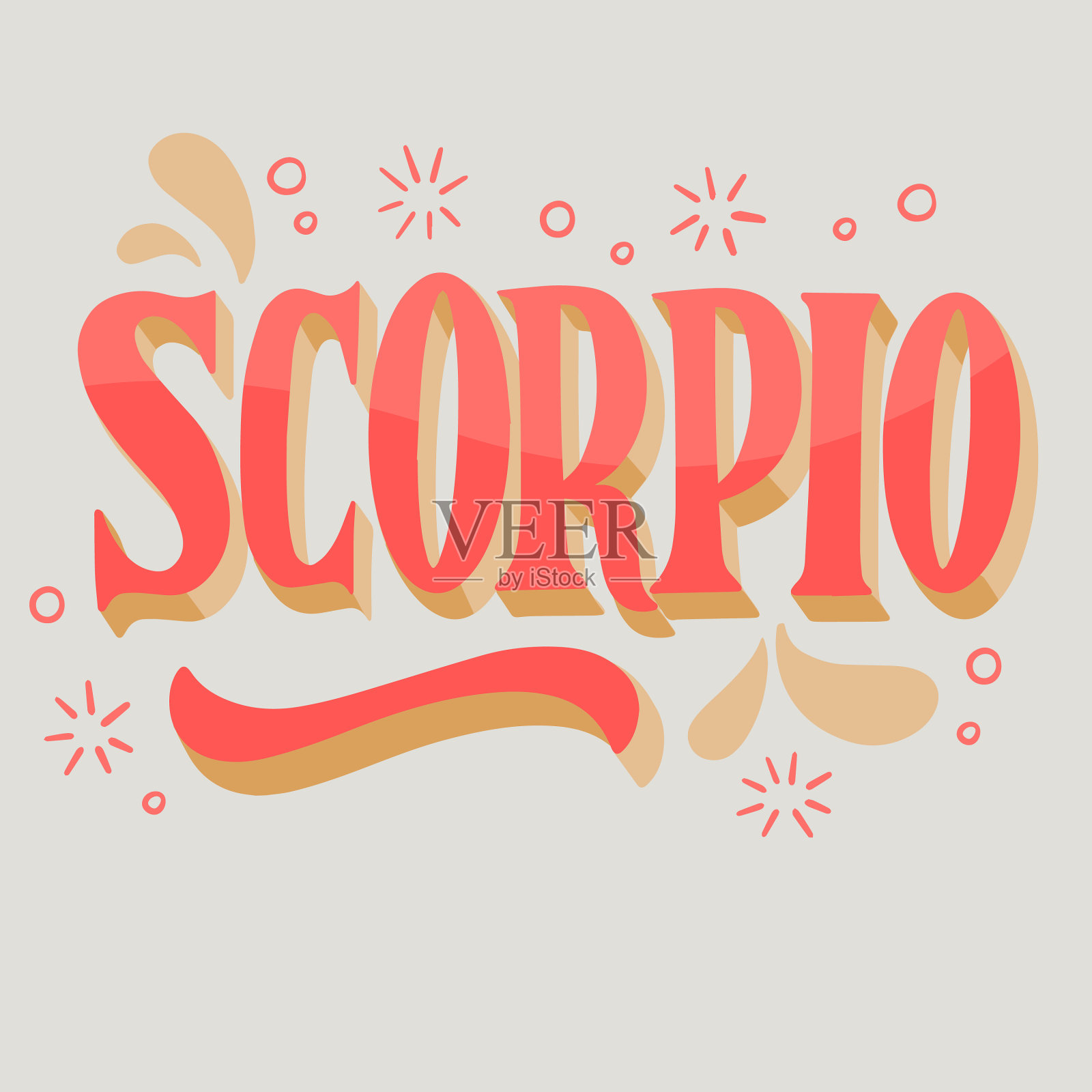 手绘生肖符号文字插画图片素材