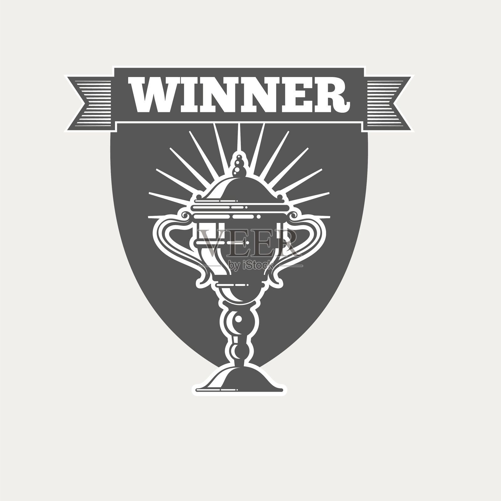 奖杯杯冠军标签插画图片素材