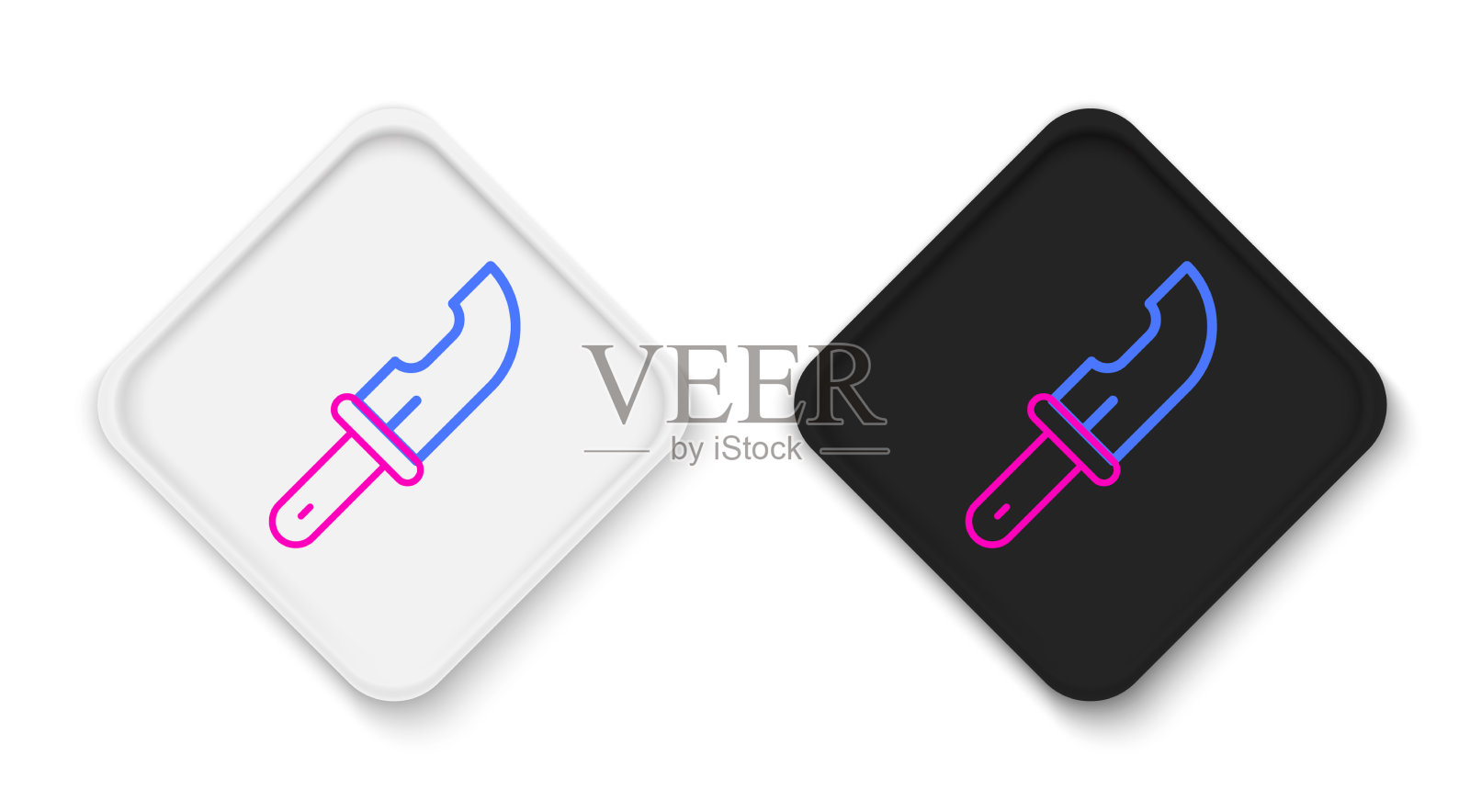 线猎人刀图标孤立在白色插画图片素材