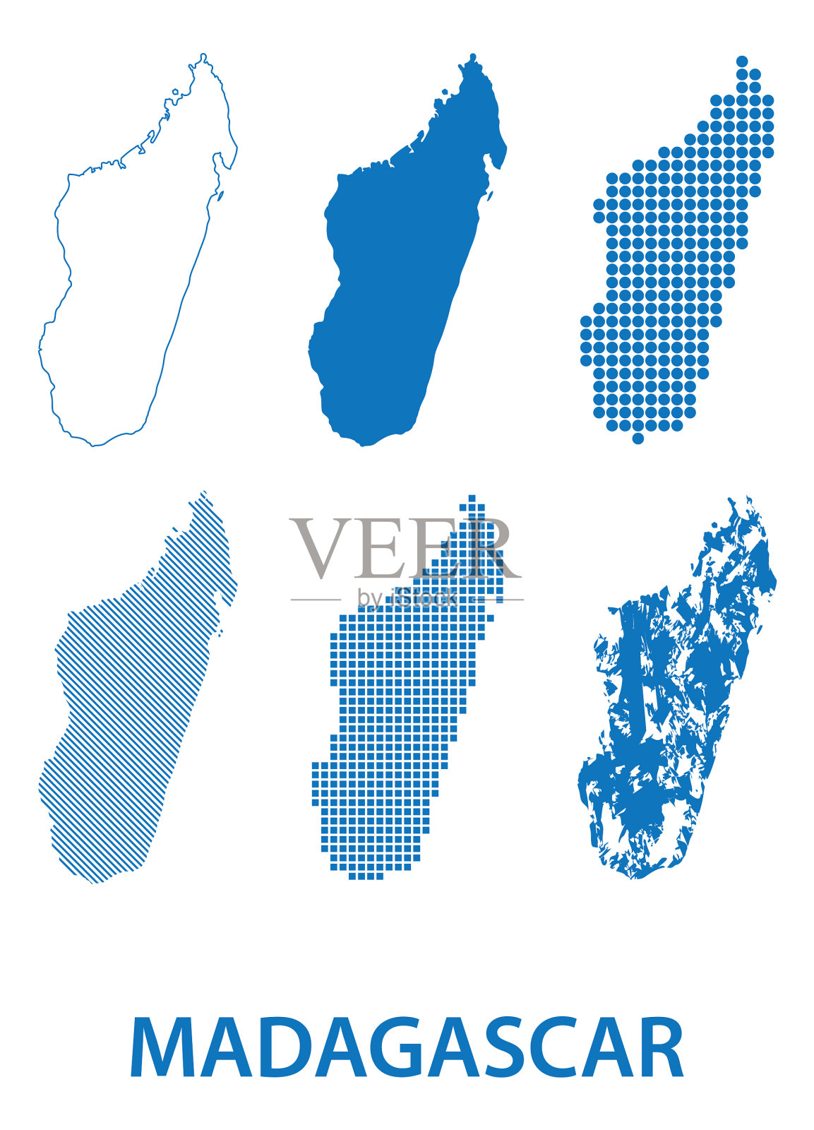 马达加斯加共和国-一套剪影图标素材