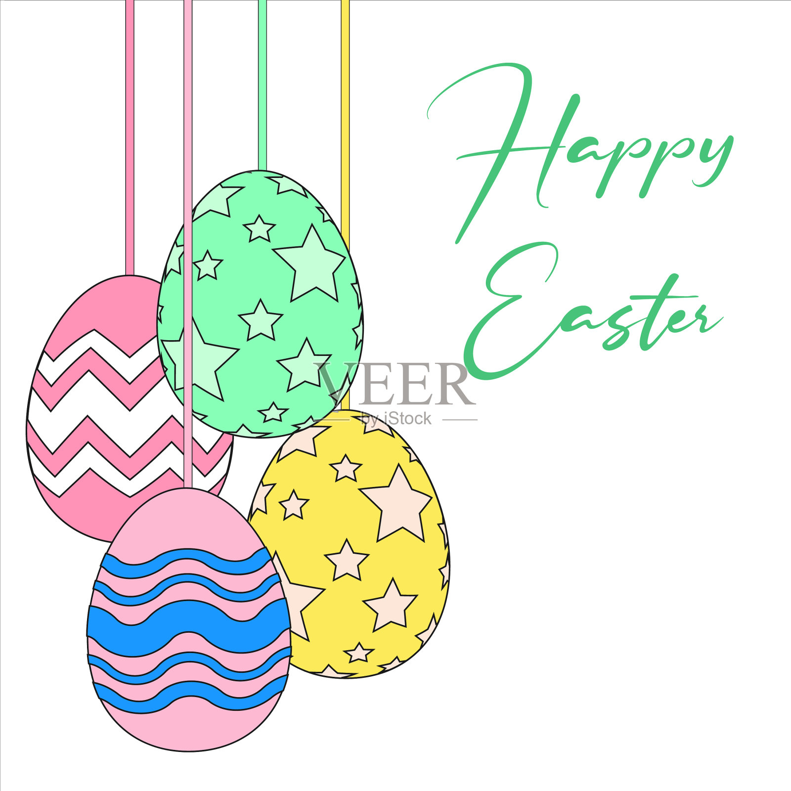 五彩缤纷的复活节彩蛋设计集五彩缤纷的复活节设计元素图片