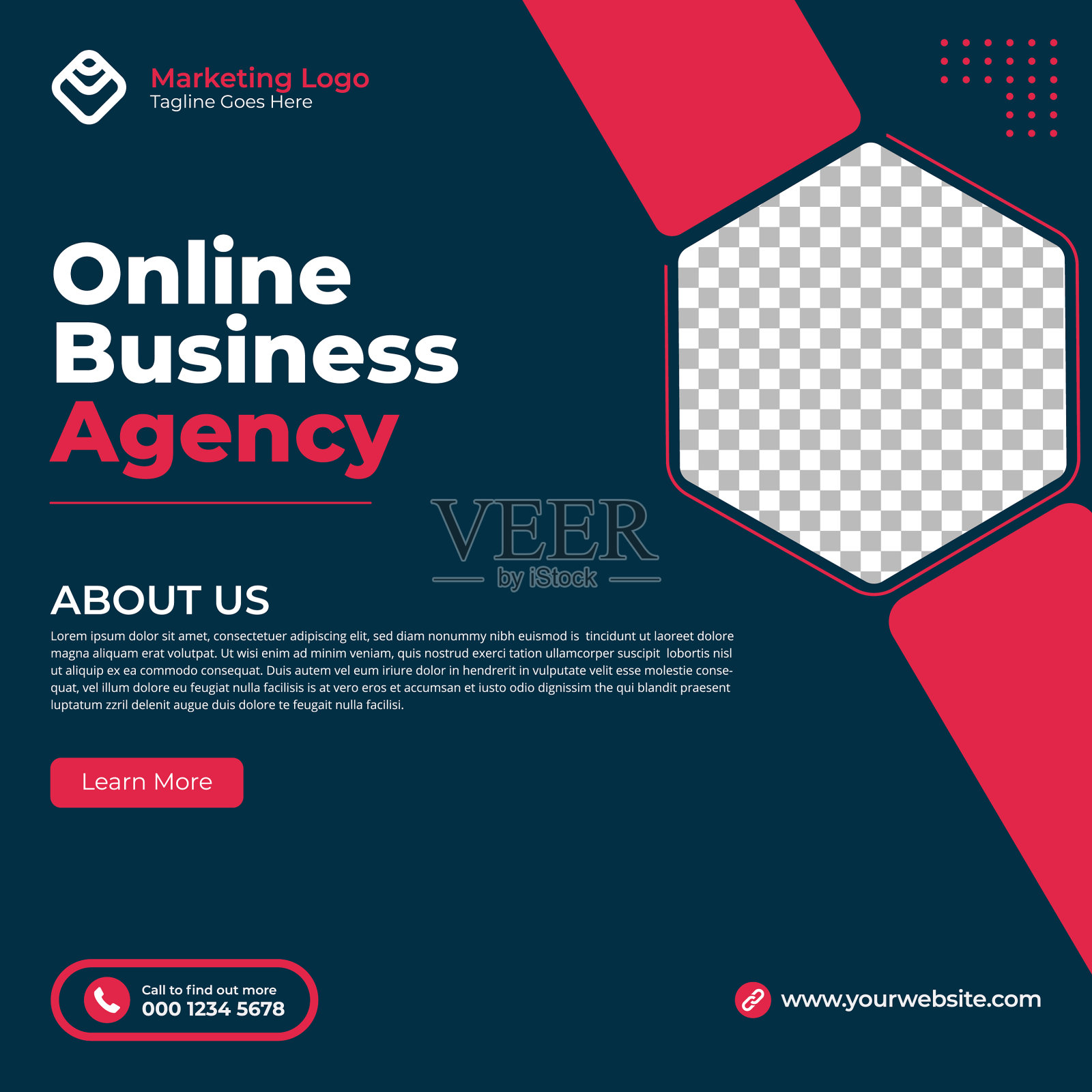 现代正方形可编辑横幅模板极简设计模板素材