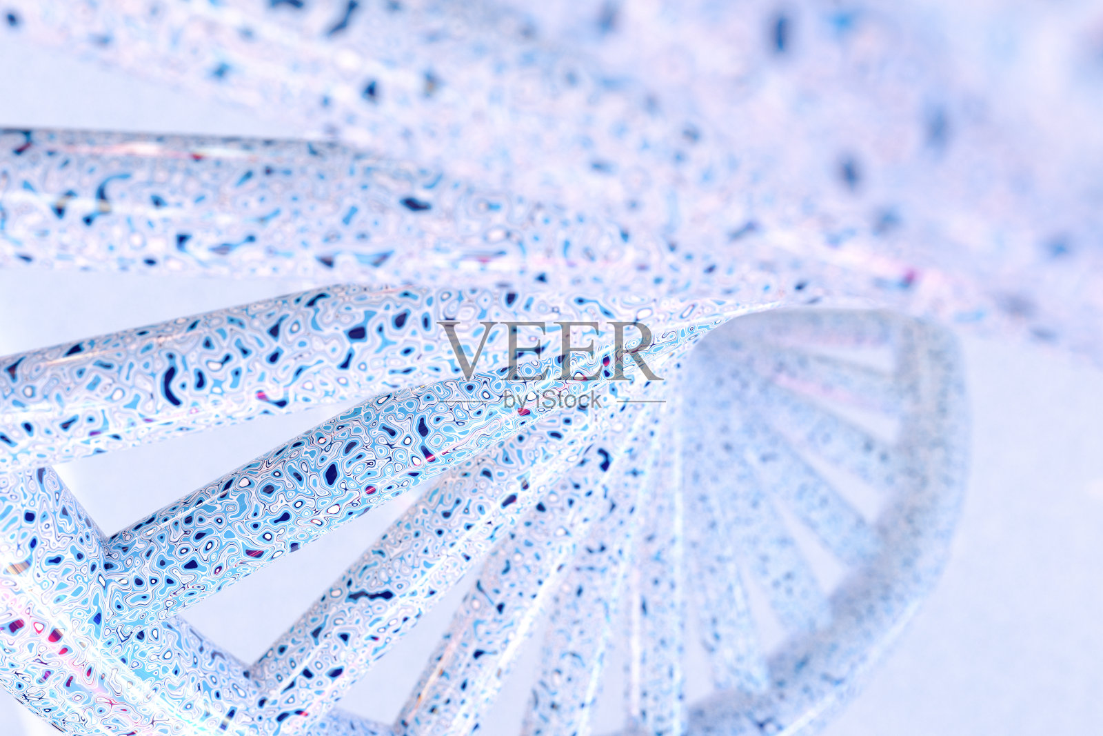 DNA螺旋分子结构多色照片摄影图片