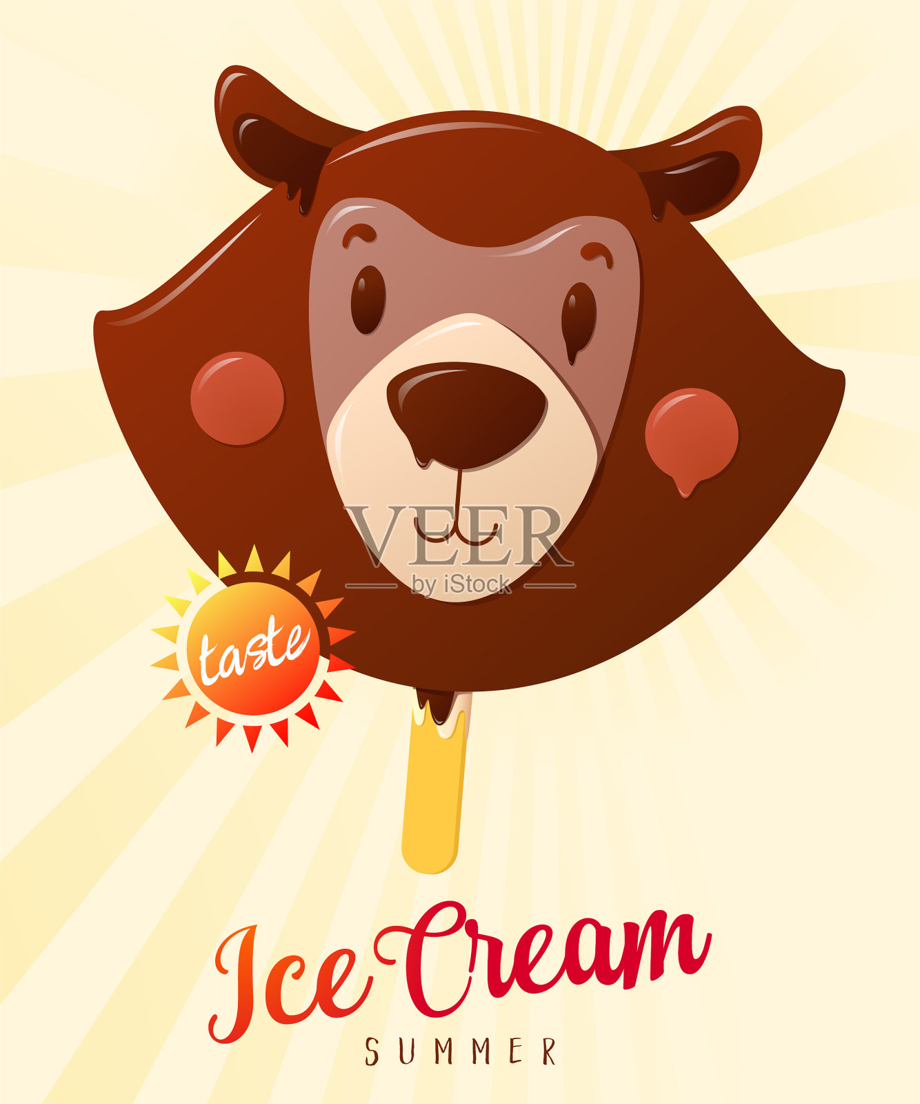 冰淇淋的夏天插画图片素材