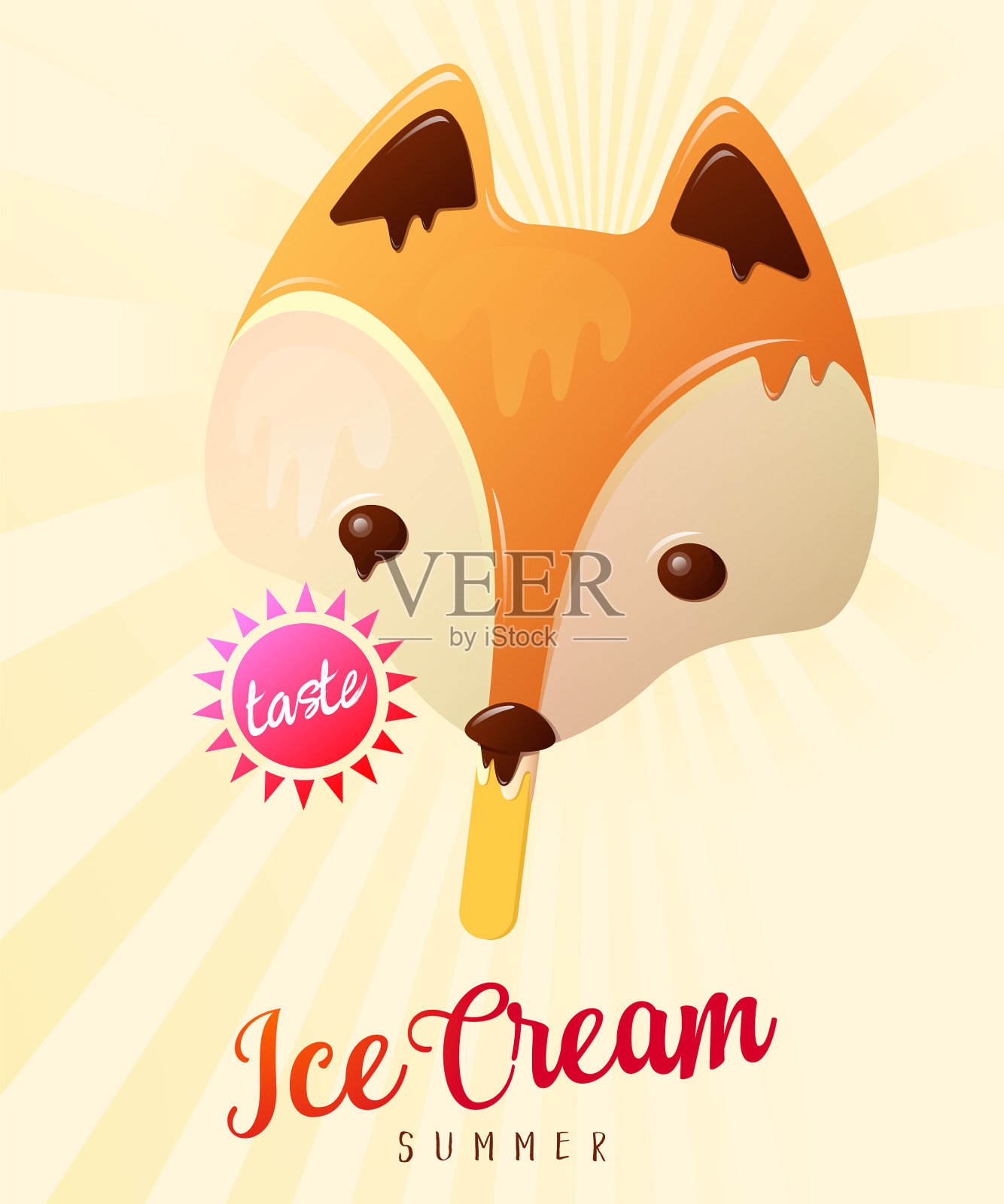 冰淇淋的夏天插画图片素材