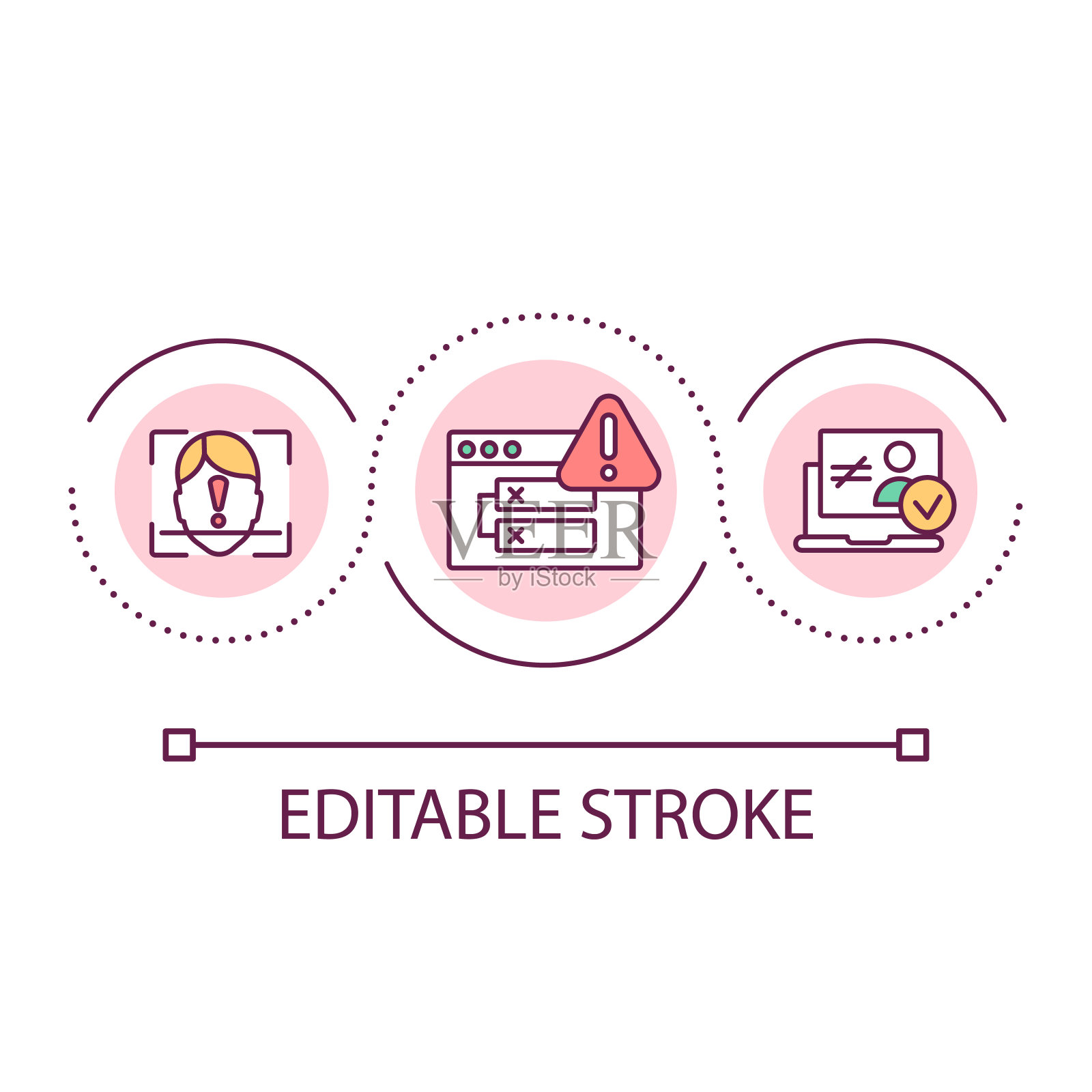 生物特征认证失败循环概念图标图标素材