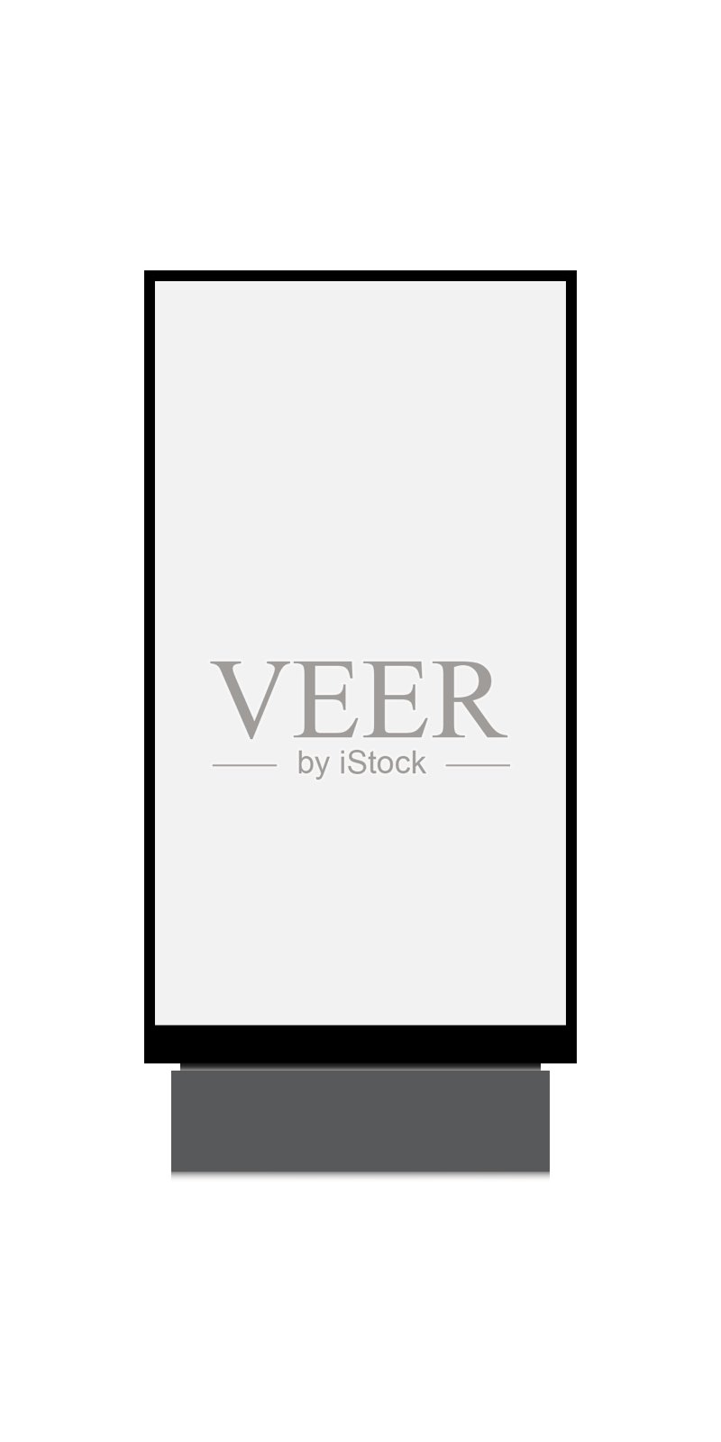 白色背景有阴影的广告牌。柱子为你的广告。孤立的矢量模型与空白屏幕。矢量插图。插画图片素材