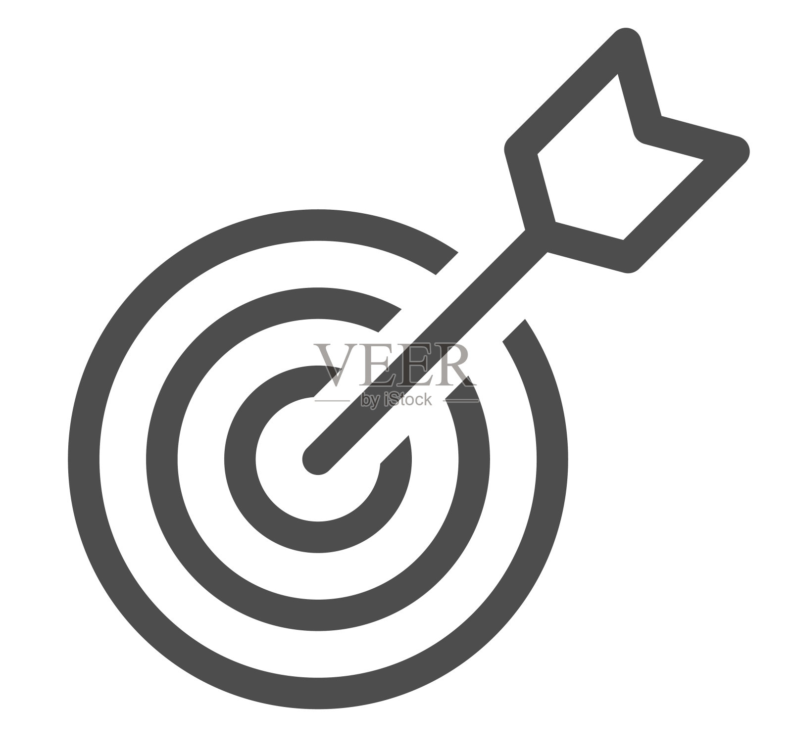 命中目标和弓和箭头图标插画图片素材