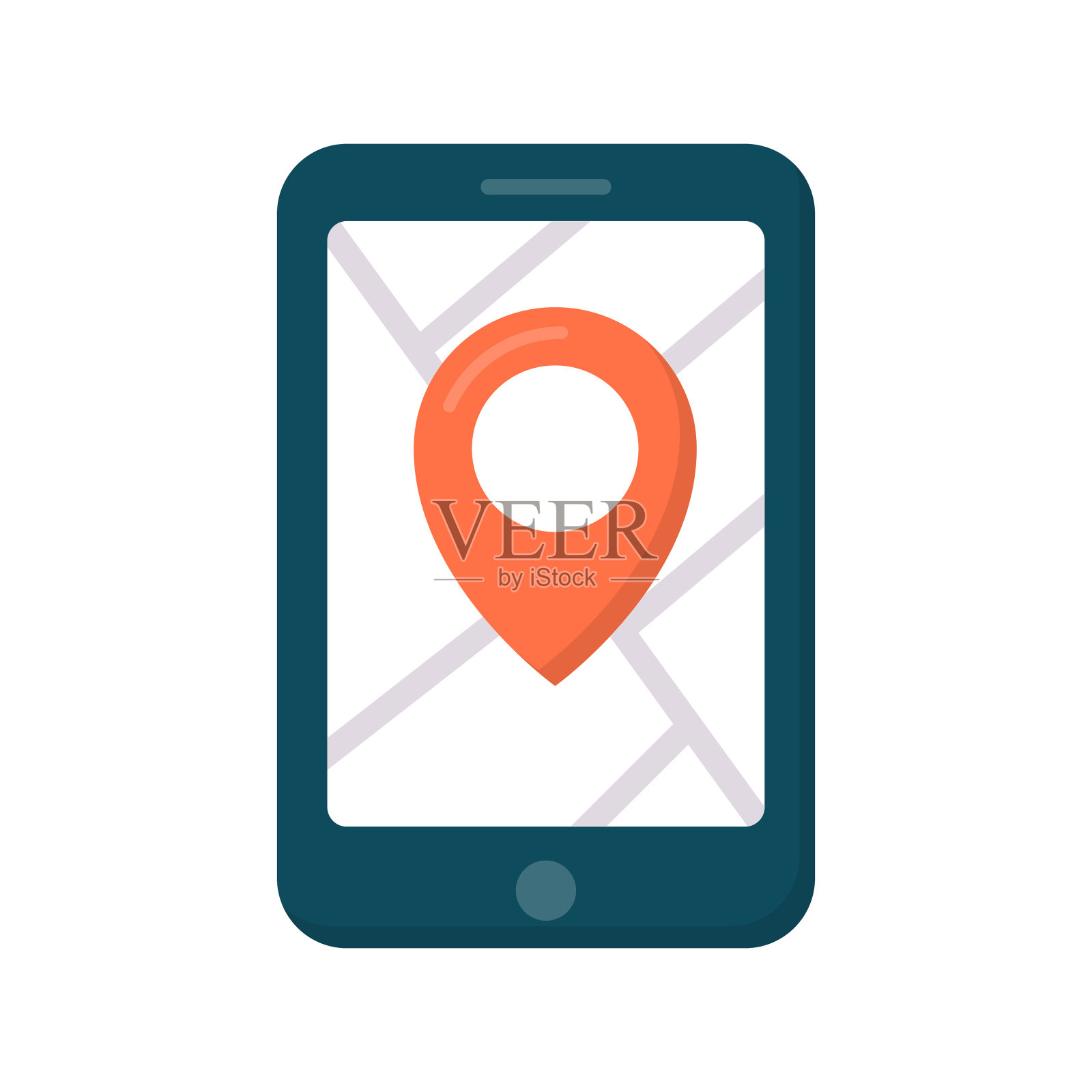 移动位置矢量平面图标网页孤立在白色背景EPS 10文件插画图片素材