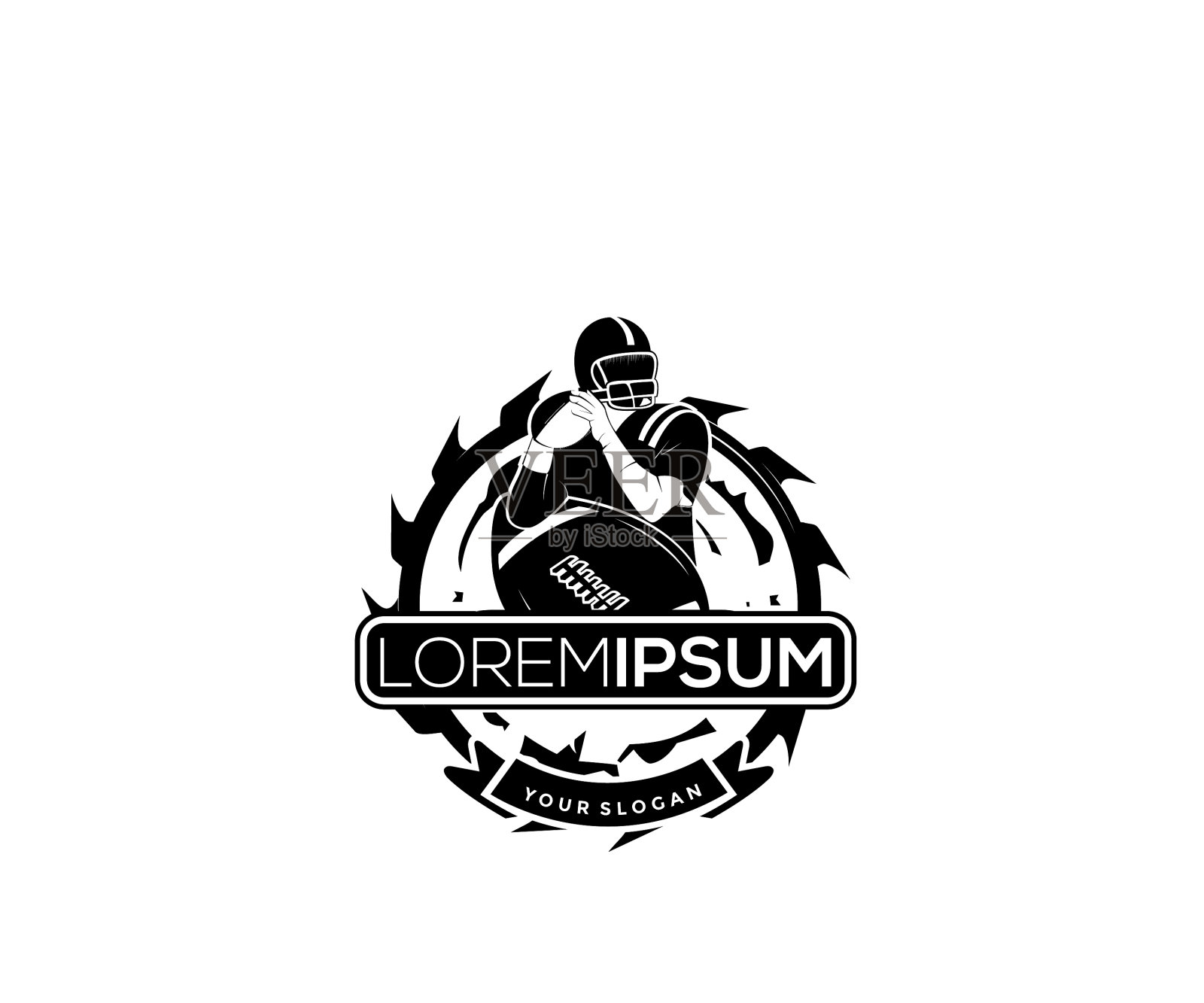 轮廓标志设计美式橄榄球橄榄球插画图片素材