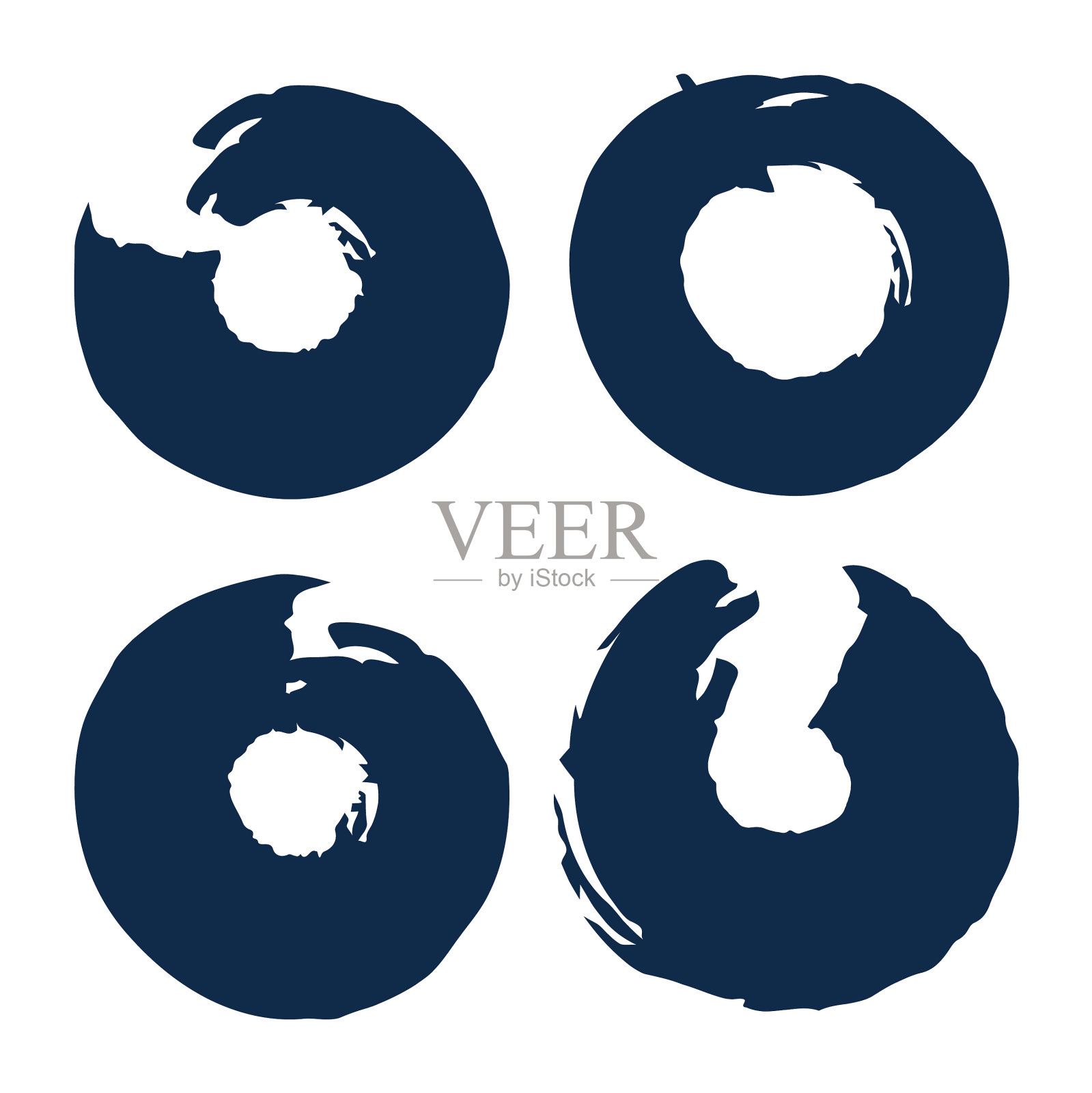 画圈素描孤立在白色背景插画图片素材