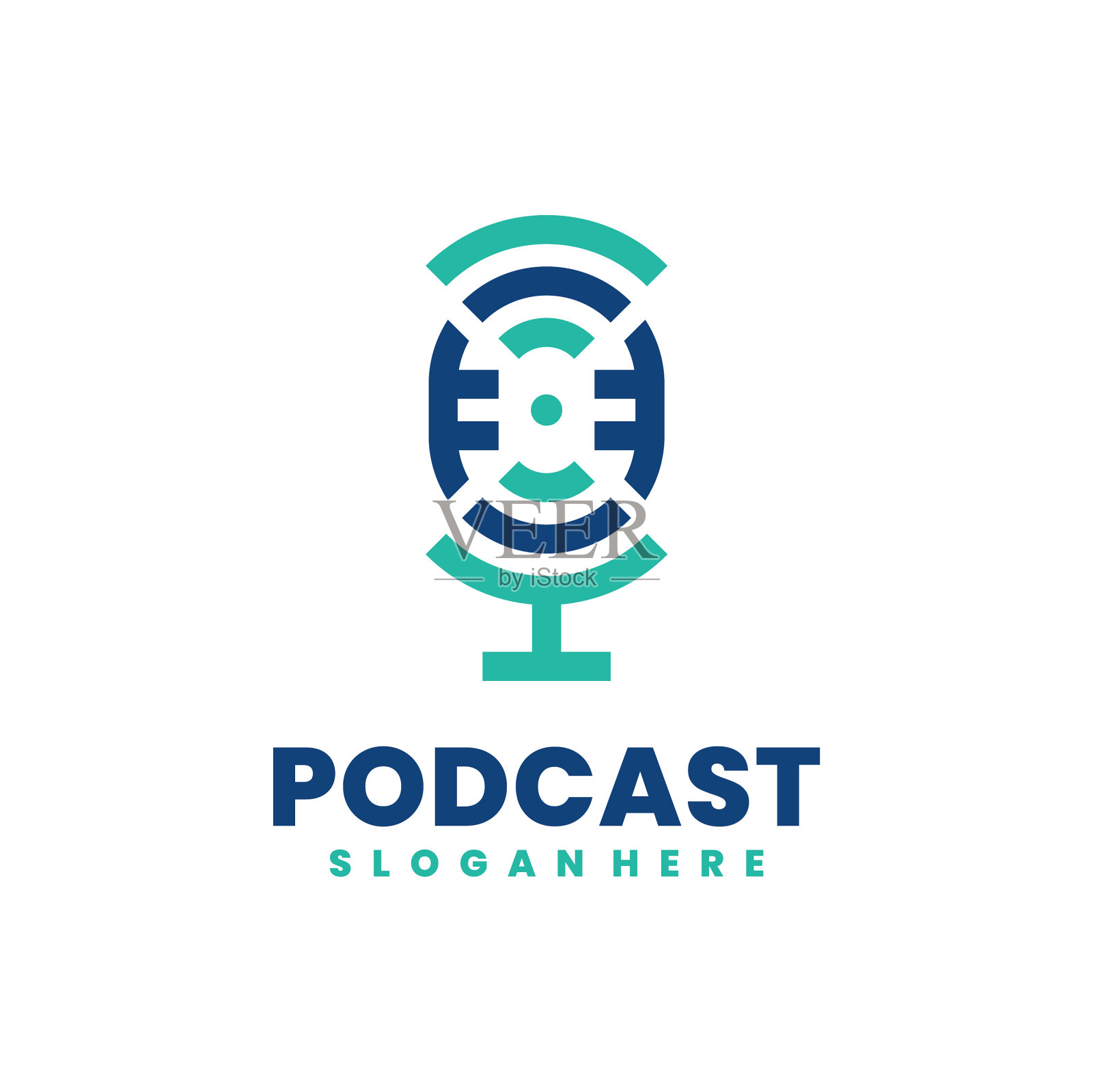 极简主义播客logo插画图片素材