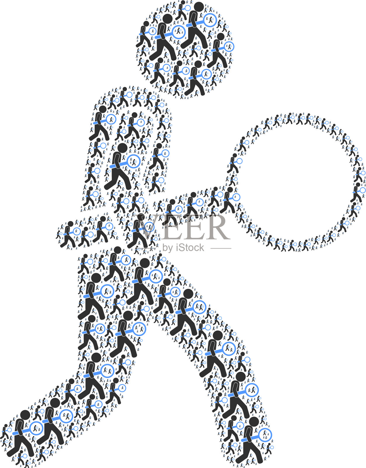 放大镜自检器递归组成插画图片素材