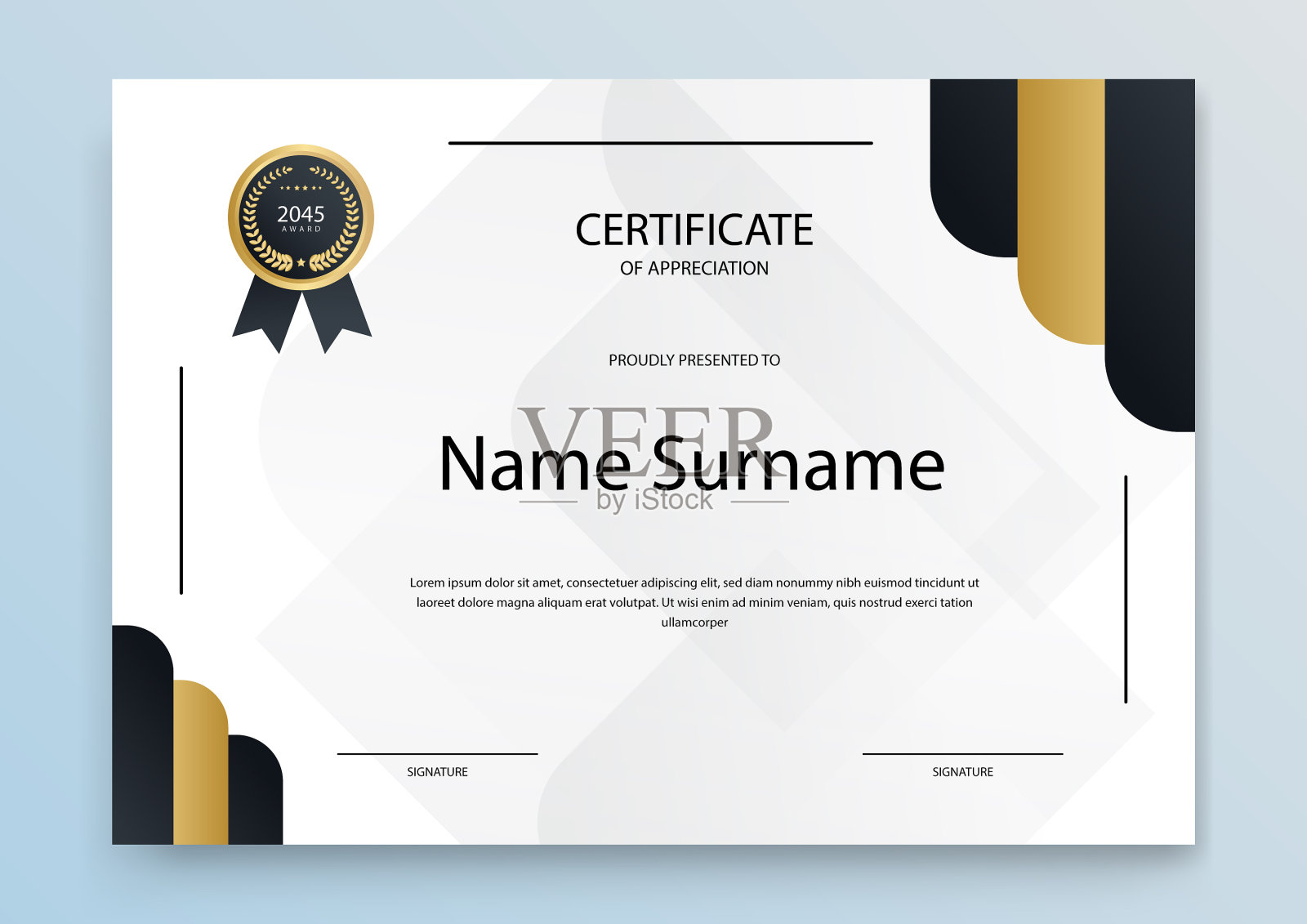 证书模板横幅与摘要插画图片素材