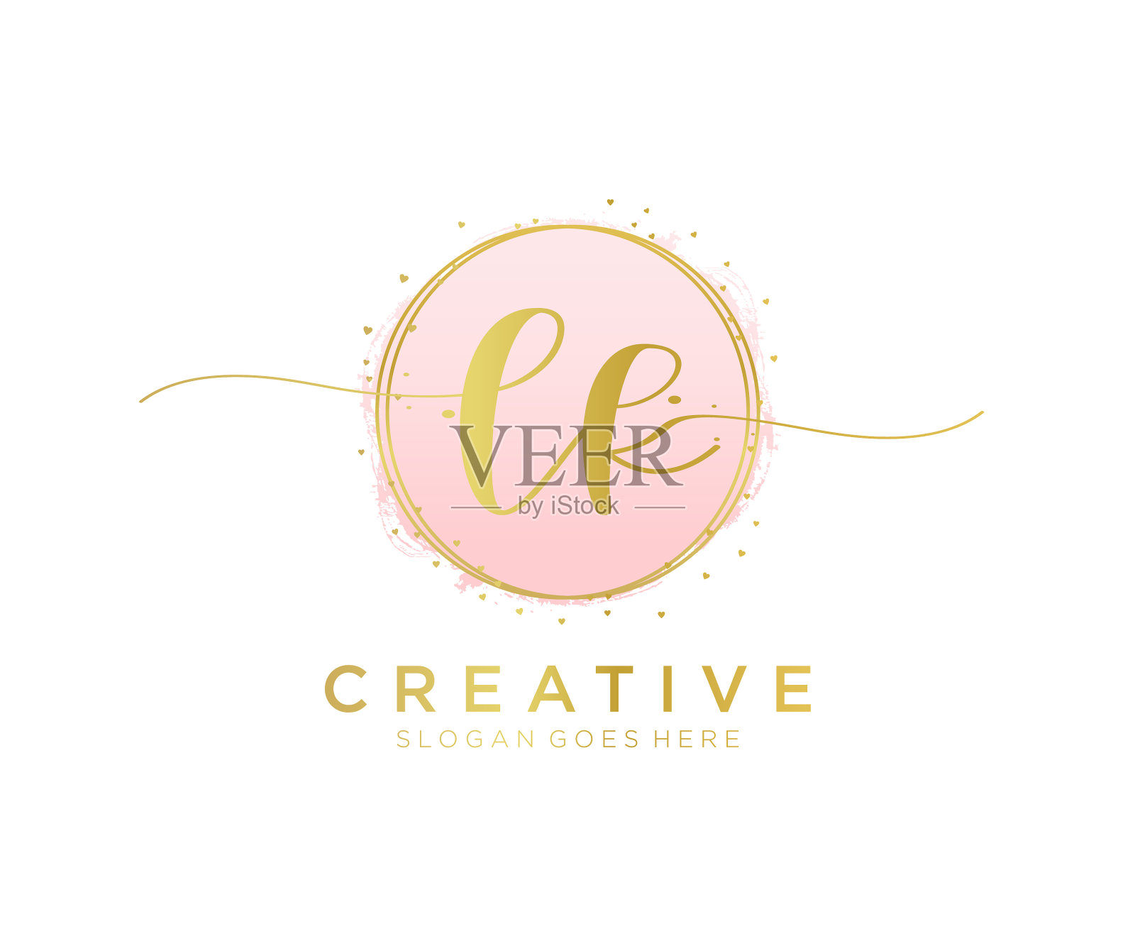 最初的lk女性标志可用于自然沙龙插画图片素材