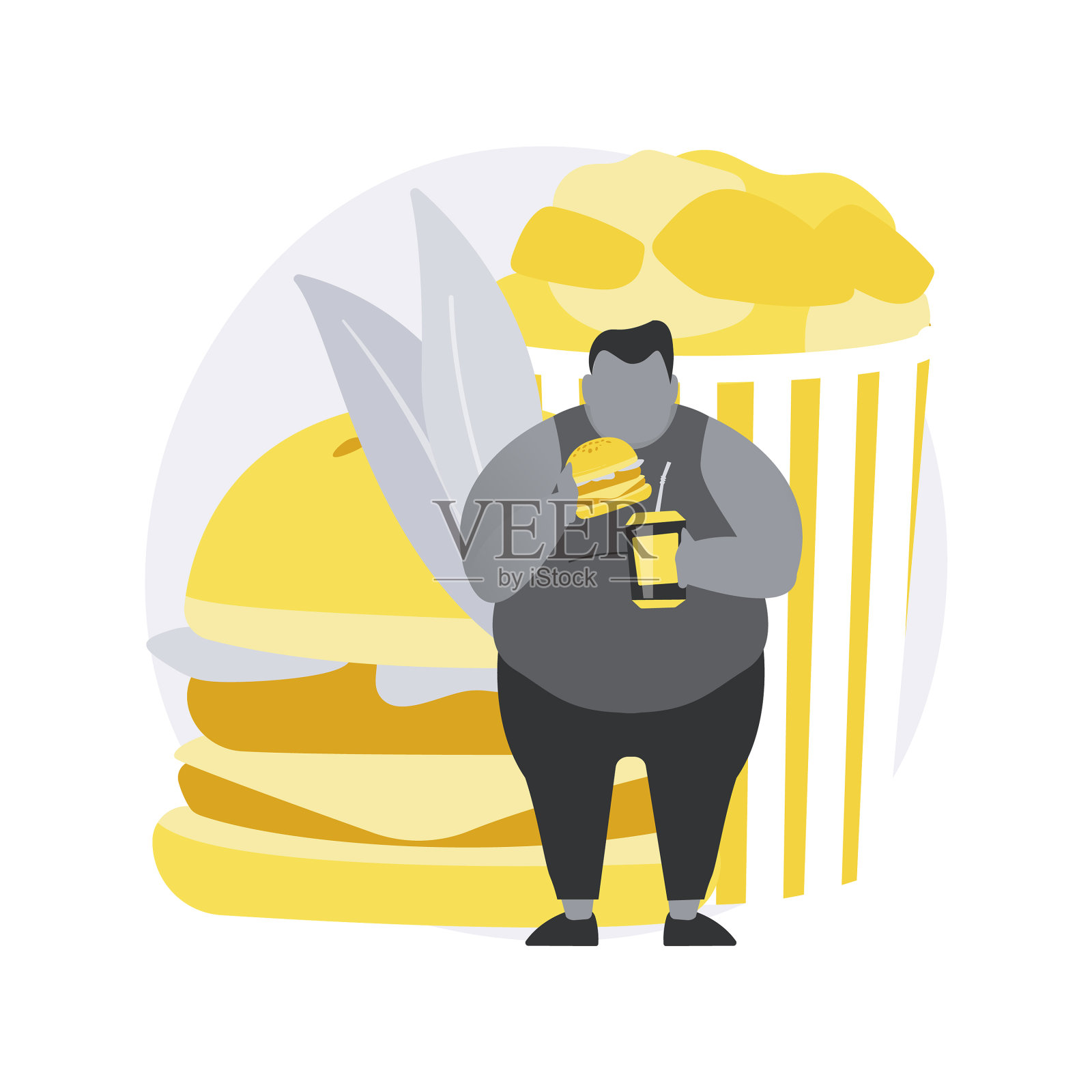 暴饮暴食成瘾是个抽象的概念设计元素图片