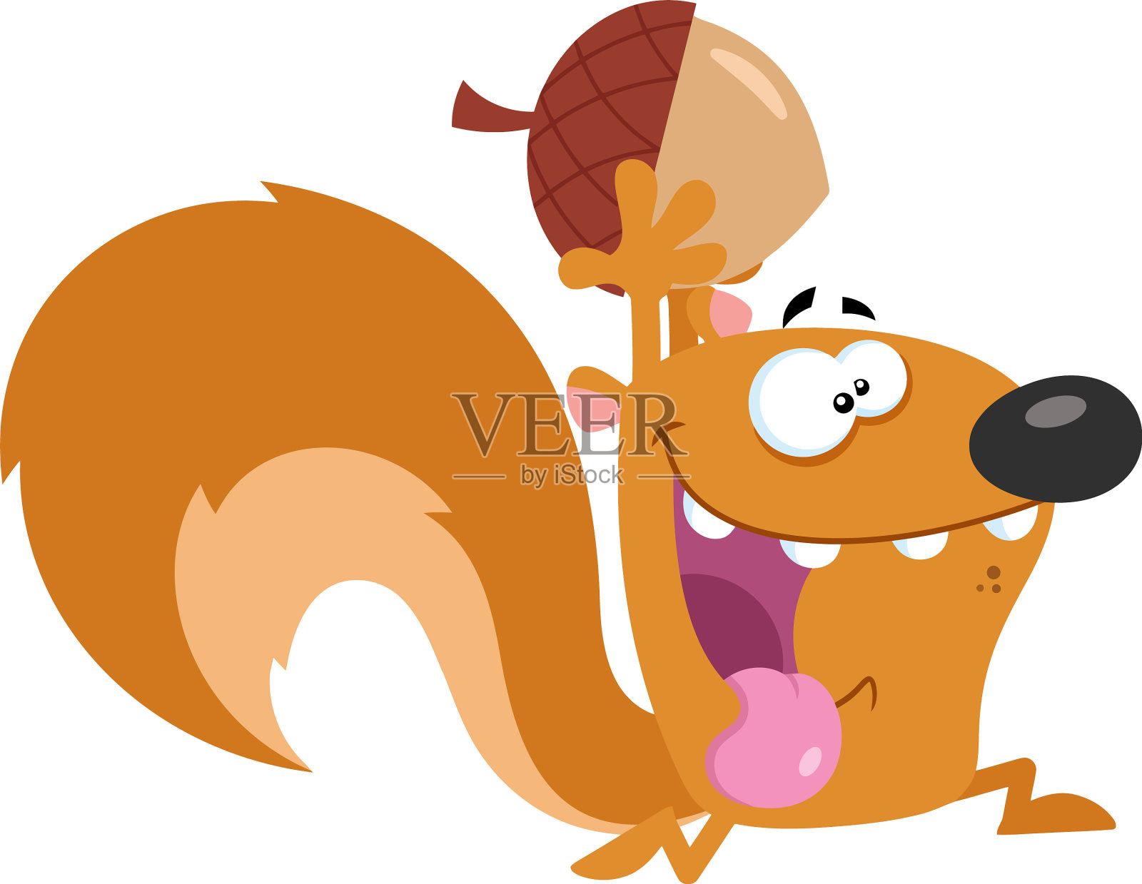 疯狂的松鼠卡通人物在奔跑设计元素图片