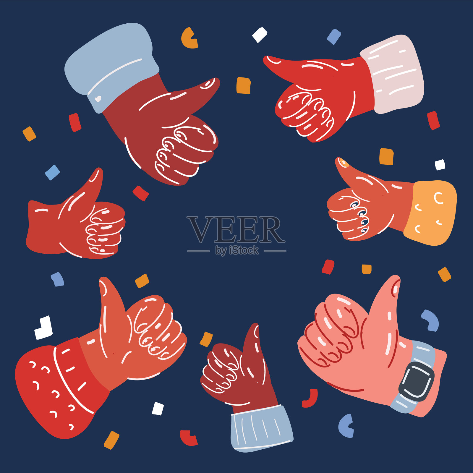 很少有人竖起大拇指插画图片素材