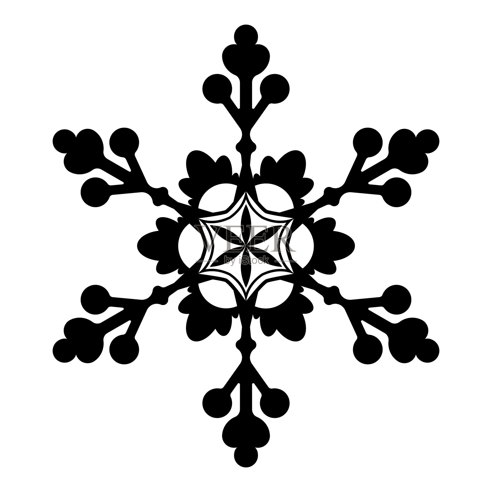 雪花图标孤立在白色背景设计元素图片