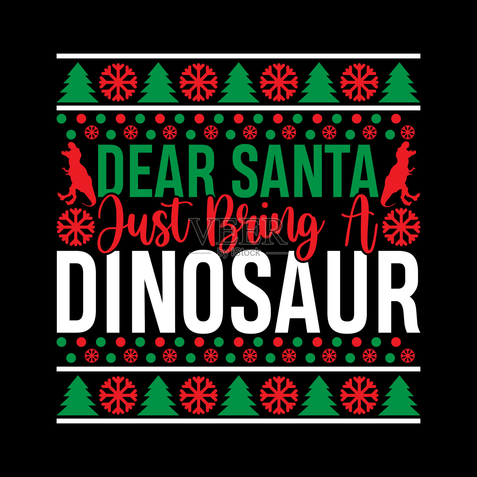 亲爱的圣诞老人，带一个恐龙字体设计来插画图片素材