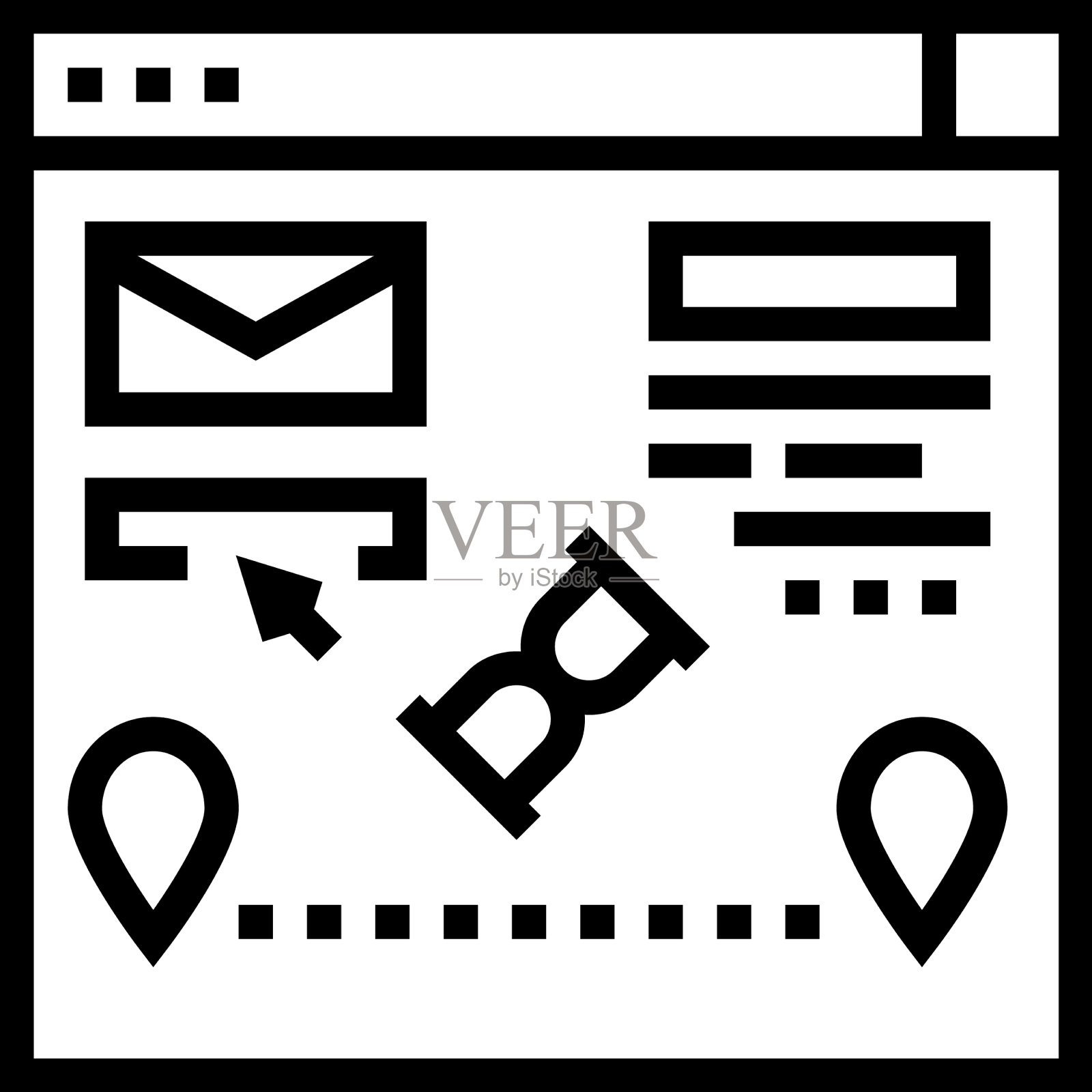 徒步投递线图标图标素材