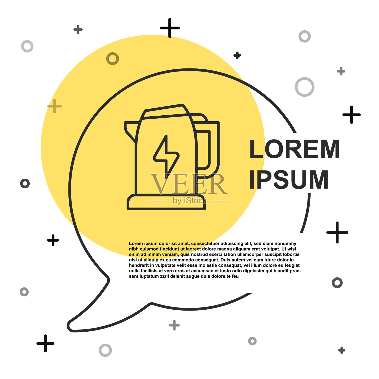 黑色线电水壶图标孤立在白色上插画图片素材