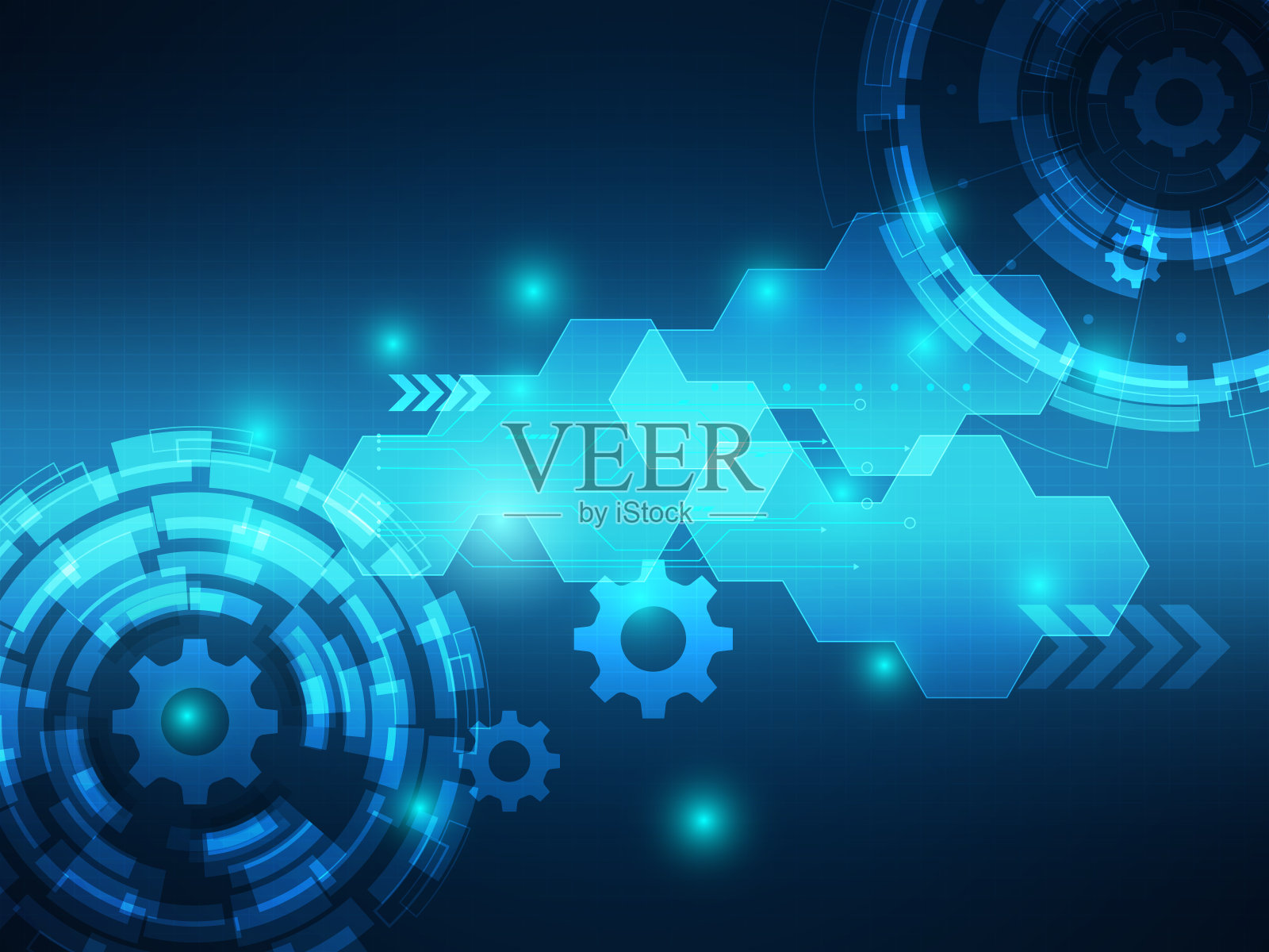 抽象的蓝色未来主义网络技术背景插画图片素材